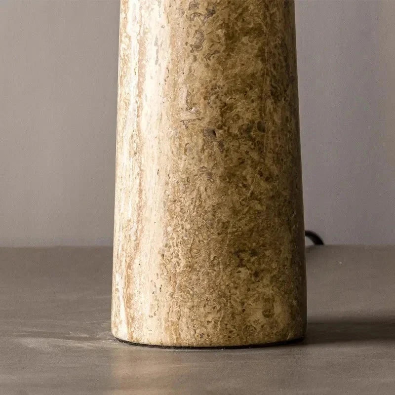 Cortona Travertine Table Lamp — close-up of the travertine texture
