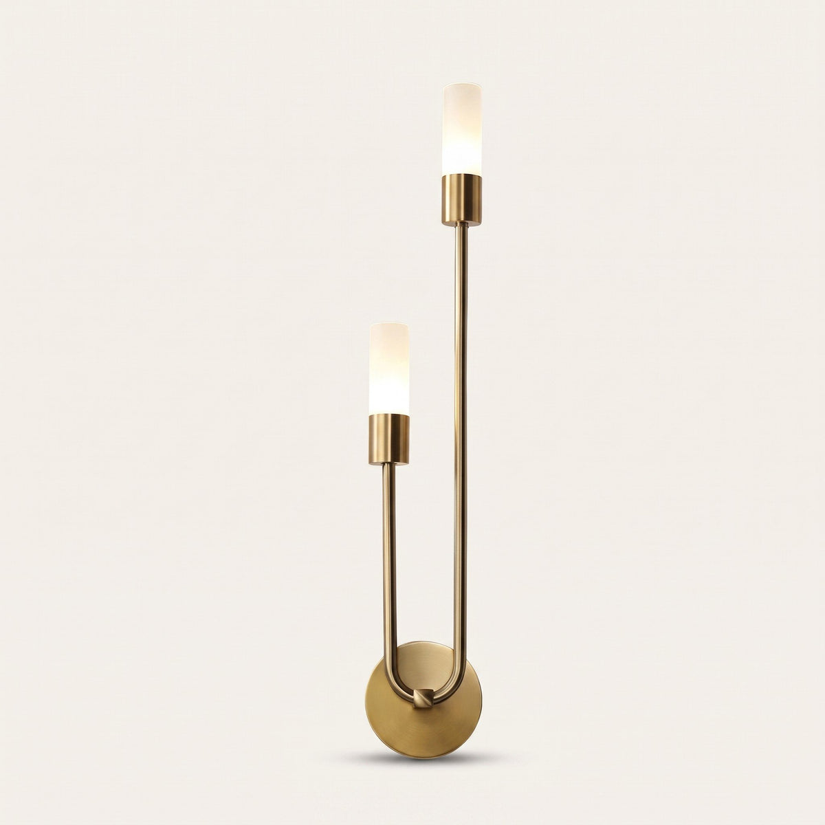 Dual Glow Wall Sconce - gold finish, right orientation, warm glow