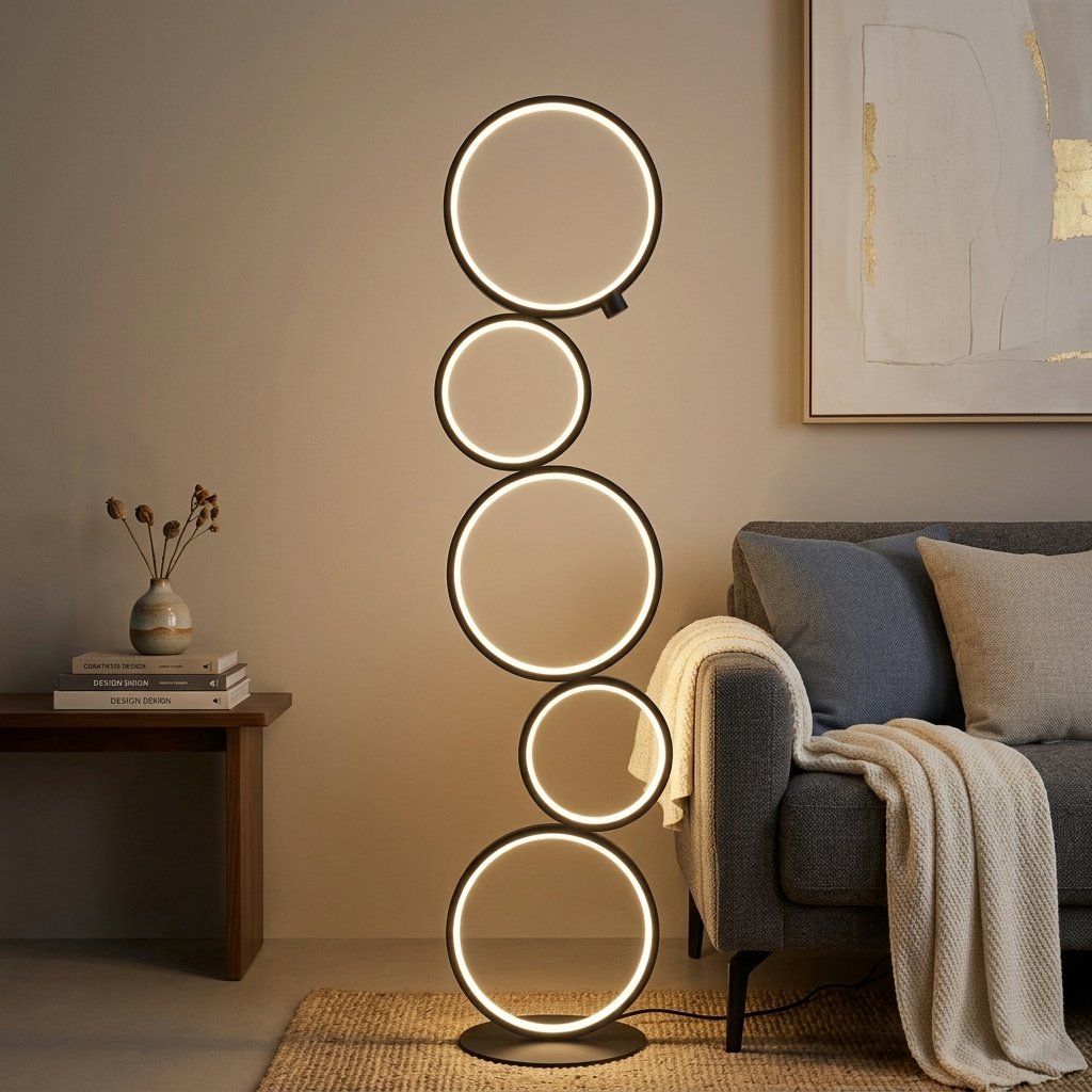 Nordic Ring Floor Lamp — Black lifestyle scene