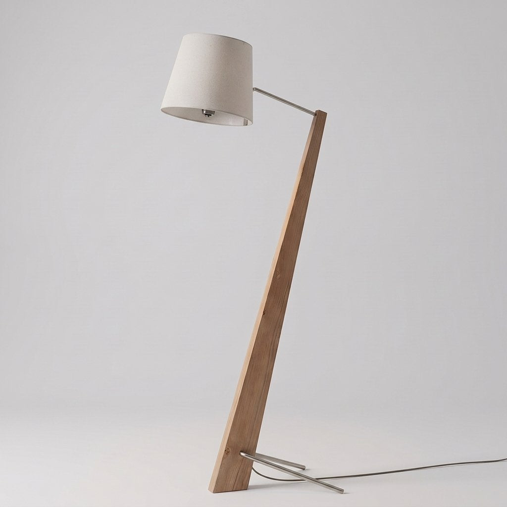 Timber Tilt Floor Lamp — Wood studio view