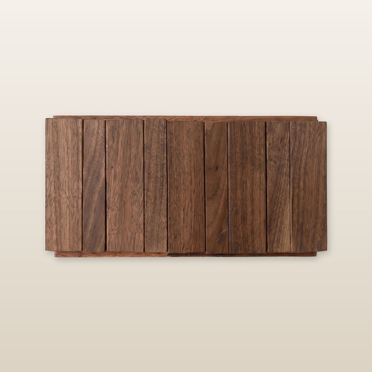 Modern Nordic Walnut Coat Rack — 6-hook, front view