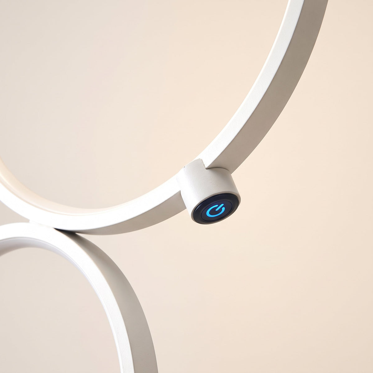 Nordic Ring Floor Lamp — touch sensor detail, White