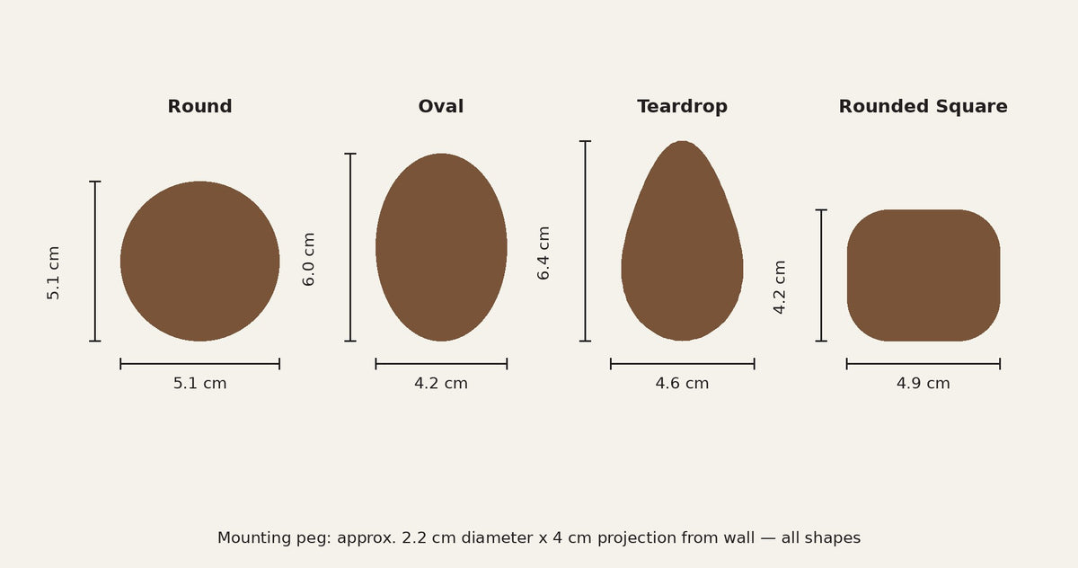 Rondis Pebble Hooks — shape and size guide
