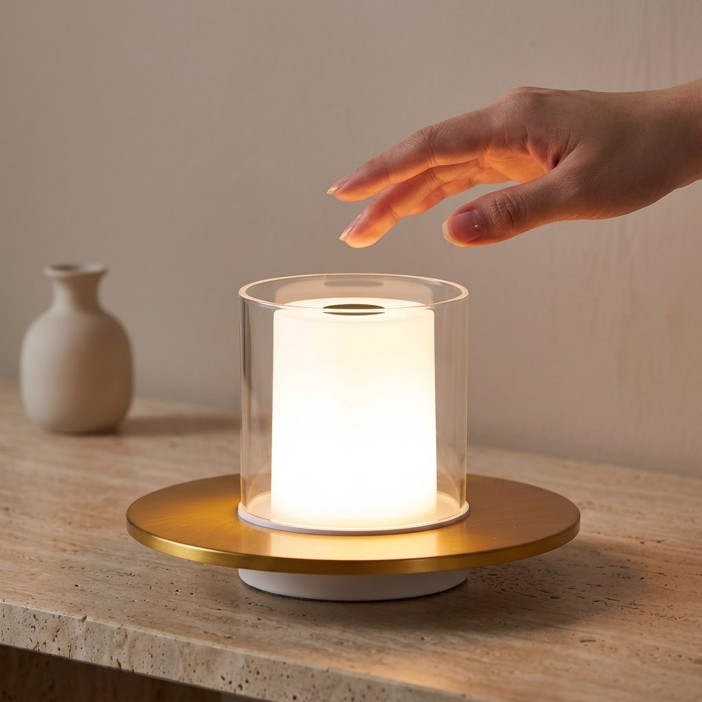 Lumen Touch Table Lamp — touch control gesture