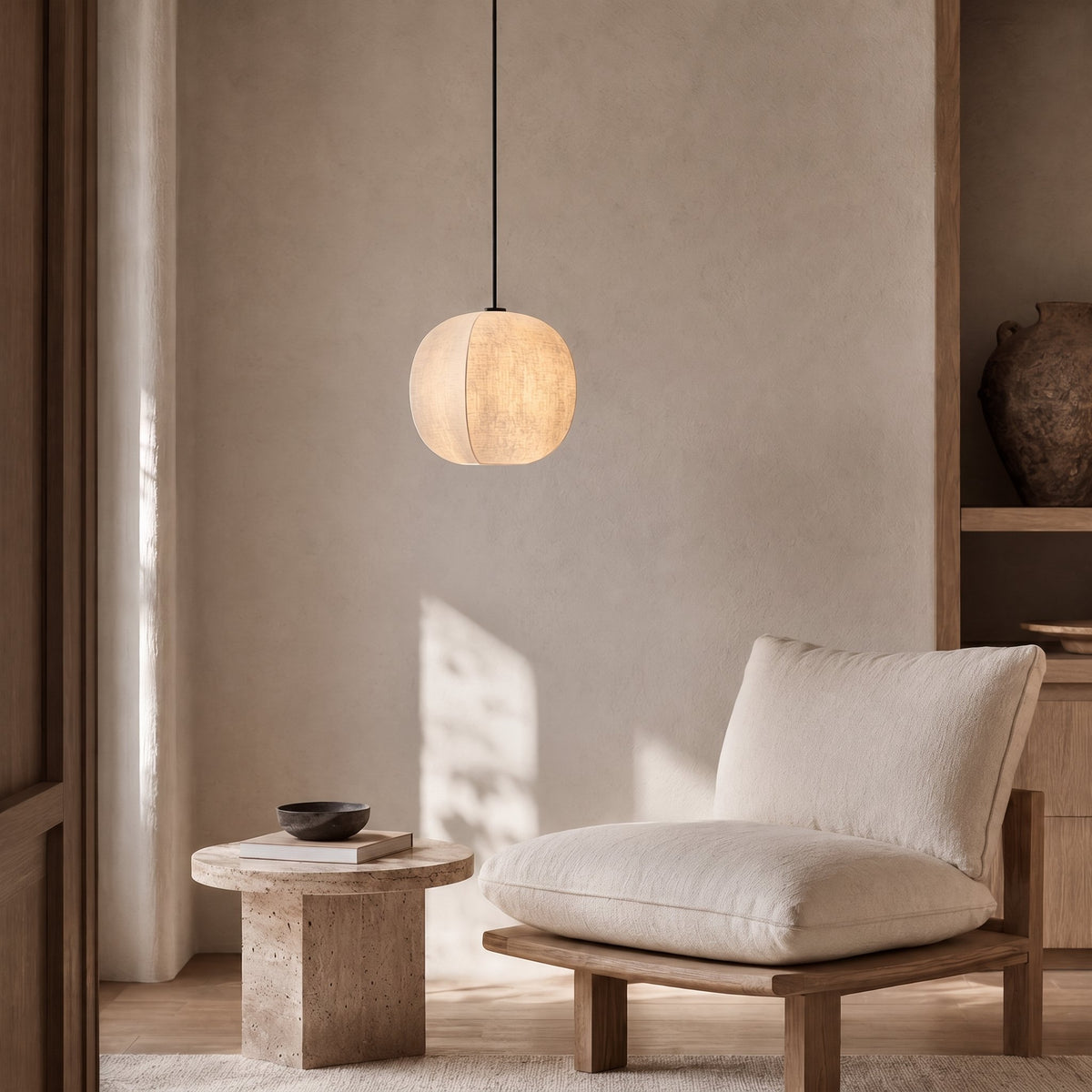 Kumo Linen Pendant — interior lifestyle