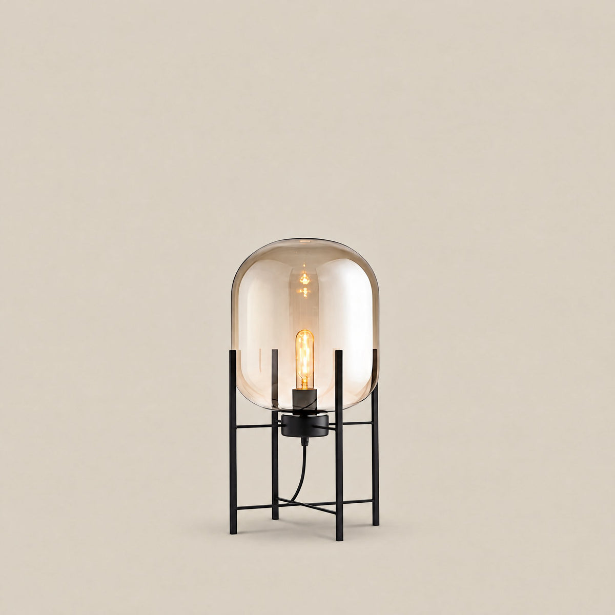 Nimbus Glass Floor Lamp — 75cm, Amber