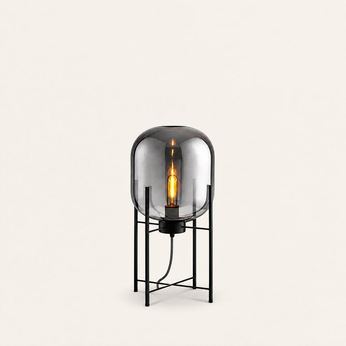 Nimbus Glass Floor Lamp — 75cm, Smoke Gray