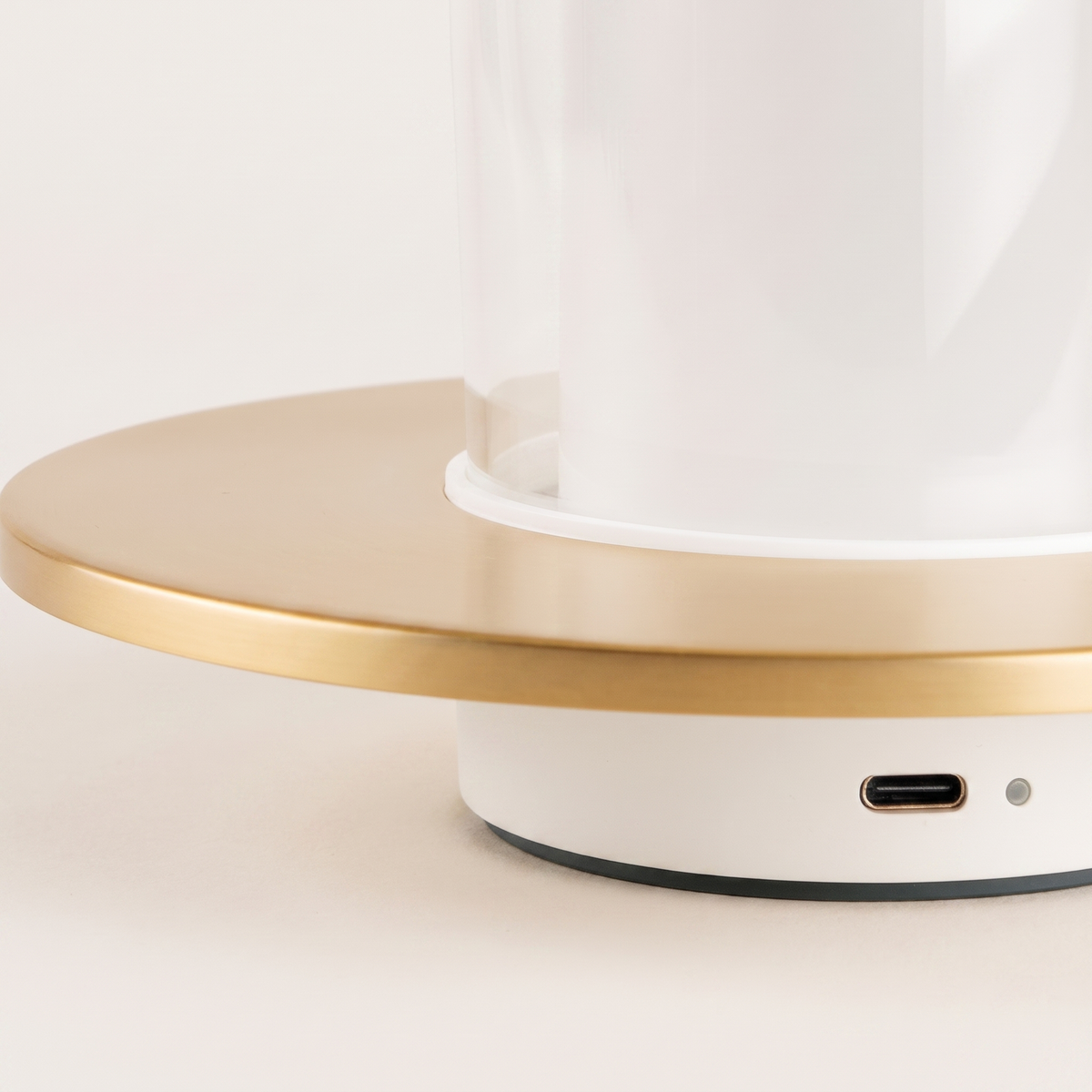Lumen Touch Table Lamp — base and USB-C detail