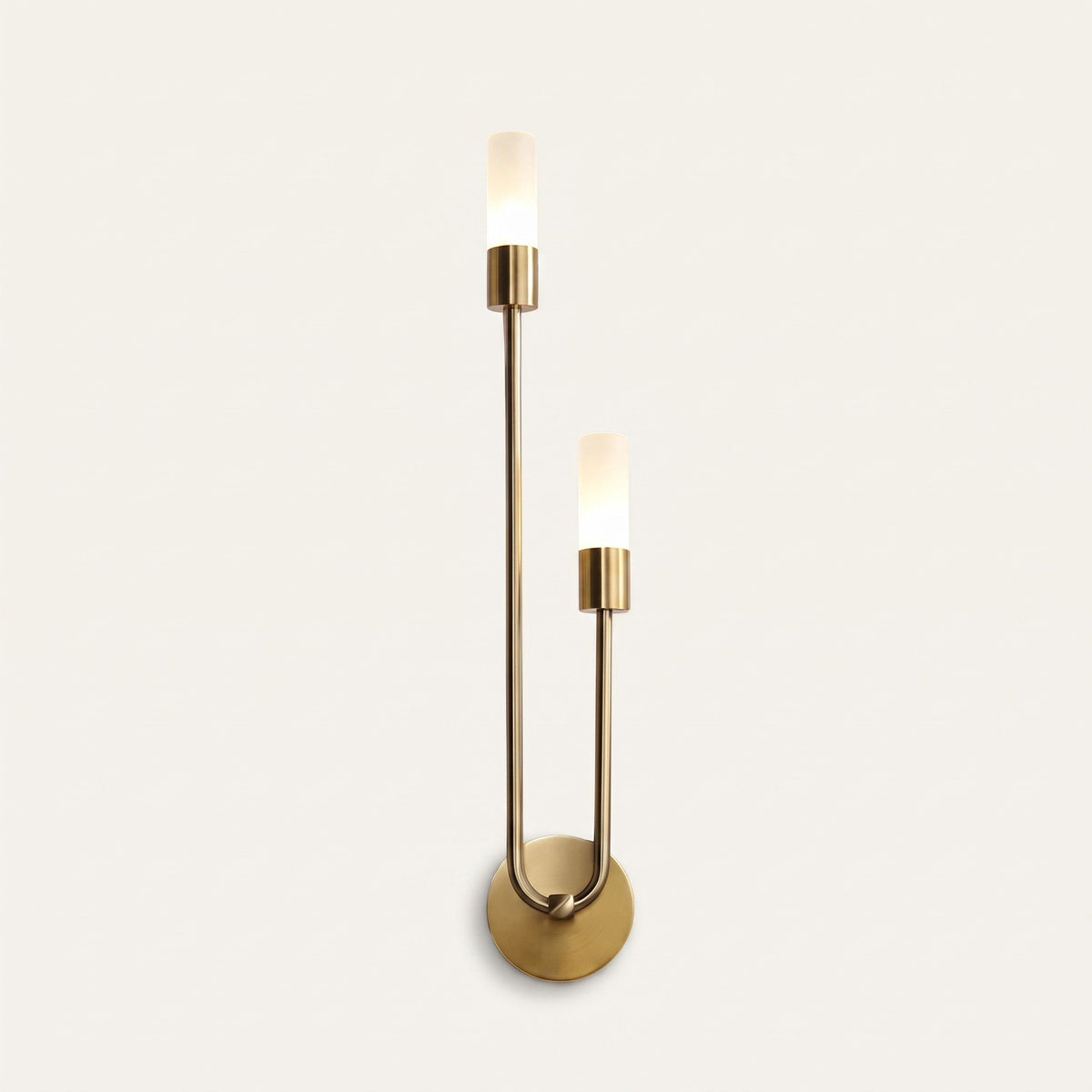 Dual Glow Wall Sconce - gold finish, left orientation, warm glow