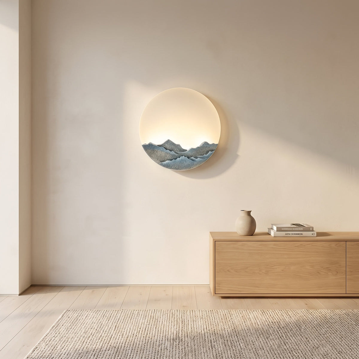 Horizon Wall Sconce — living room, Slate Ridge