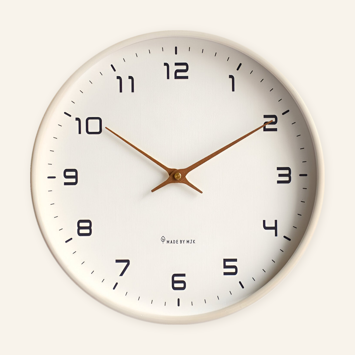 Birchwood Wall Clock - hero product shot (Creme)