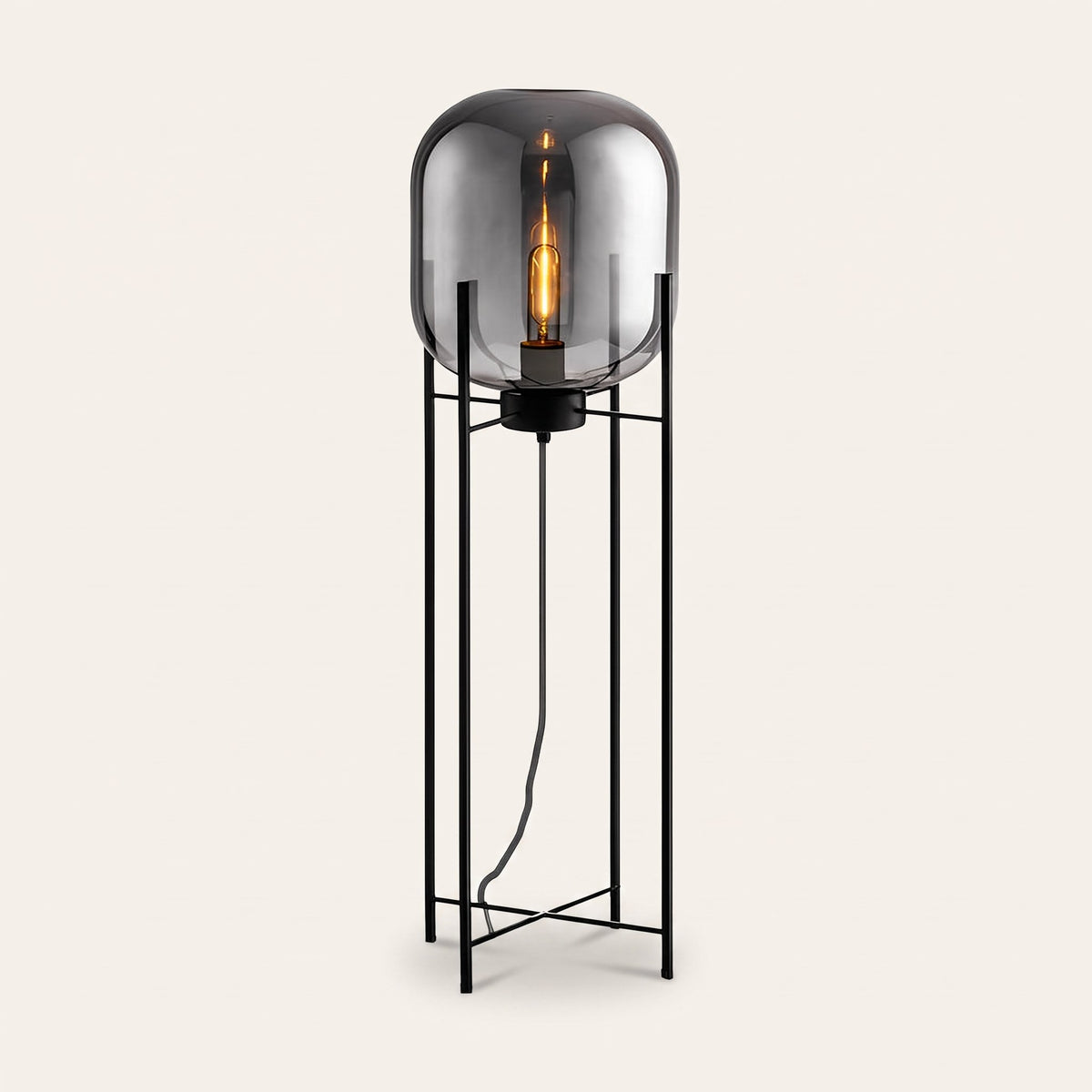 Nimbus Glass Floor Lamp — Smoke Gray hero