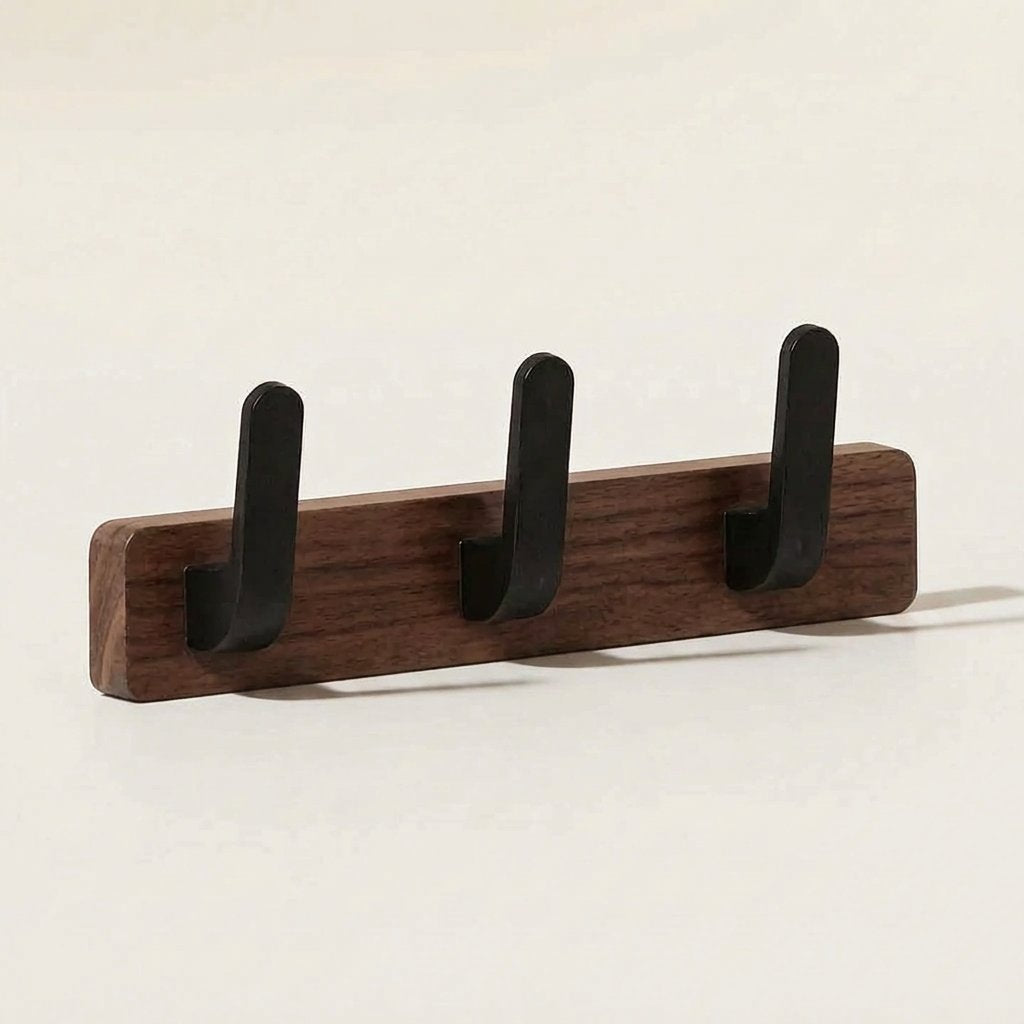 Curved Peg Coat Rack — Walnut, front view