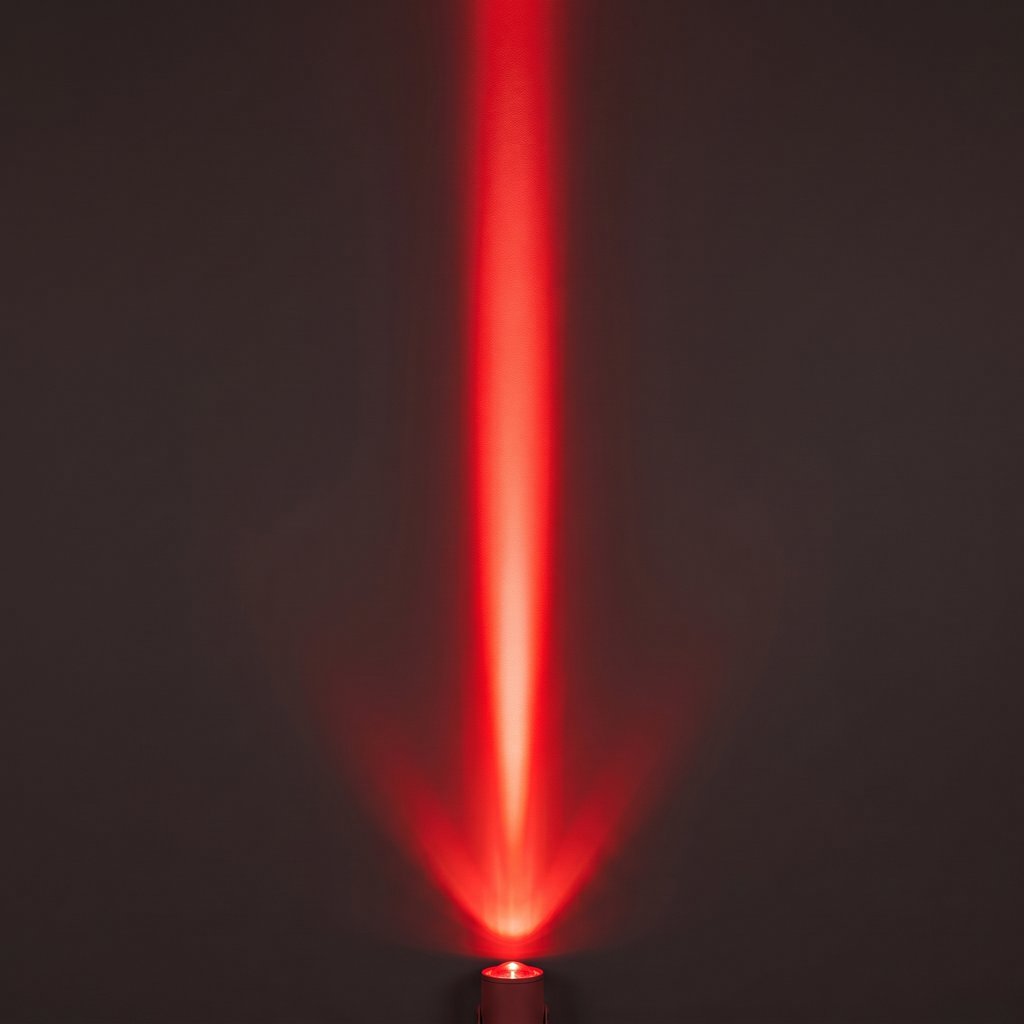 Aperture Beam Spotlight red beam effect on a dark wall
