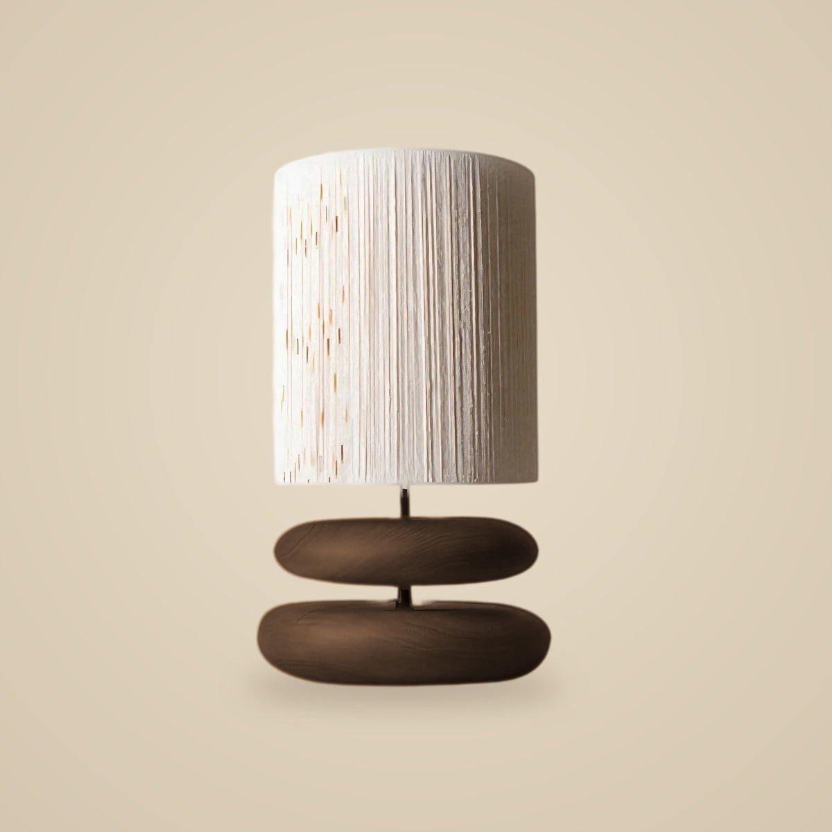 Dune Stacked Table Lamp — Walnut studio hero