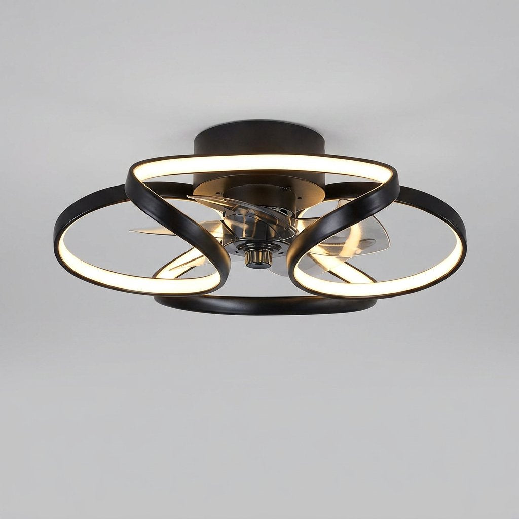 Elegant Flower Ceiling Fan — Black finish hero shot