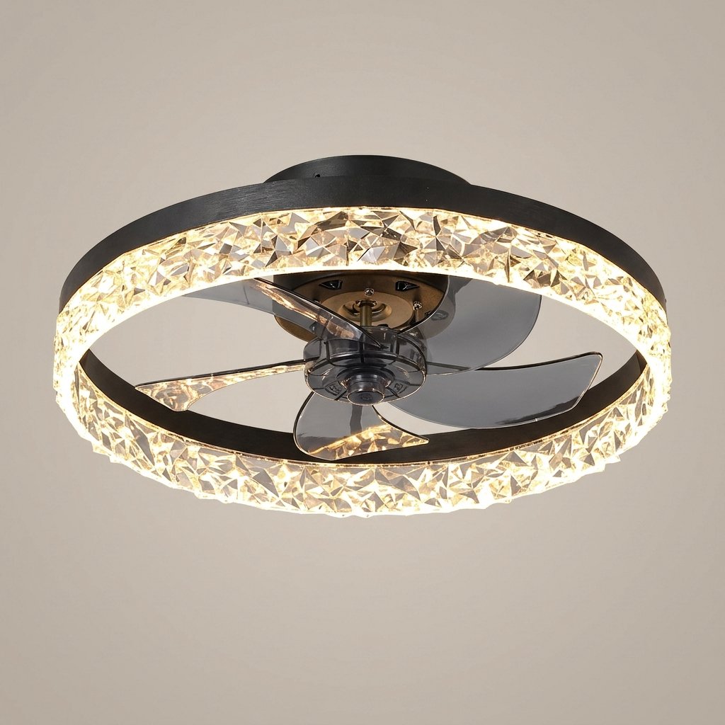 Elegant Retro Ceiling Fan Light - Brown