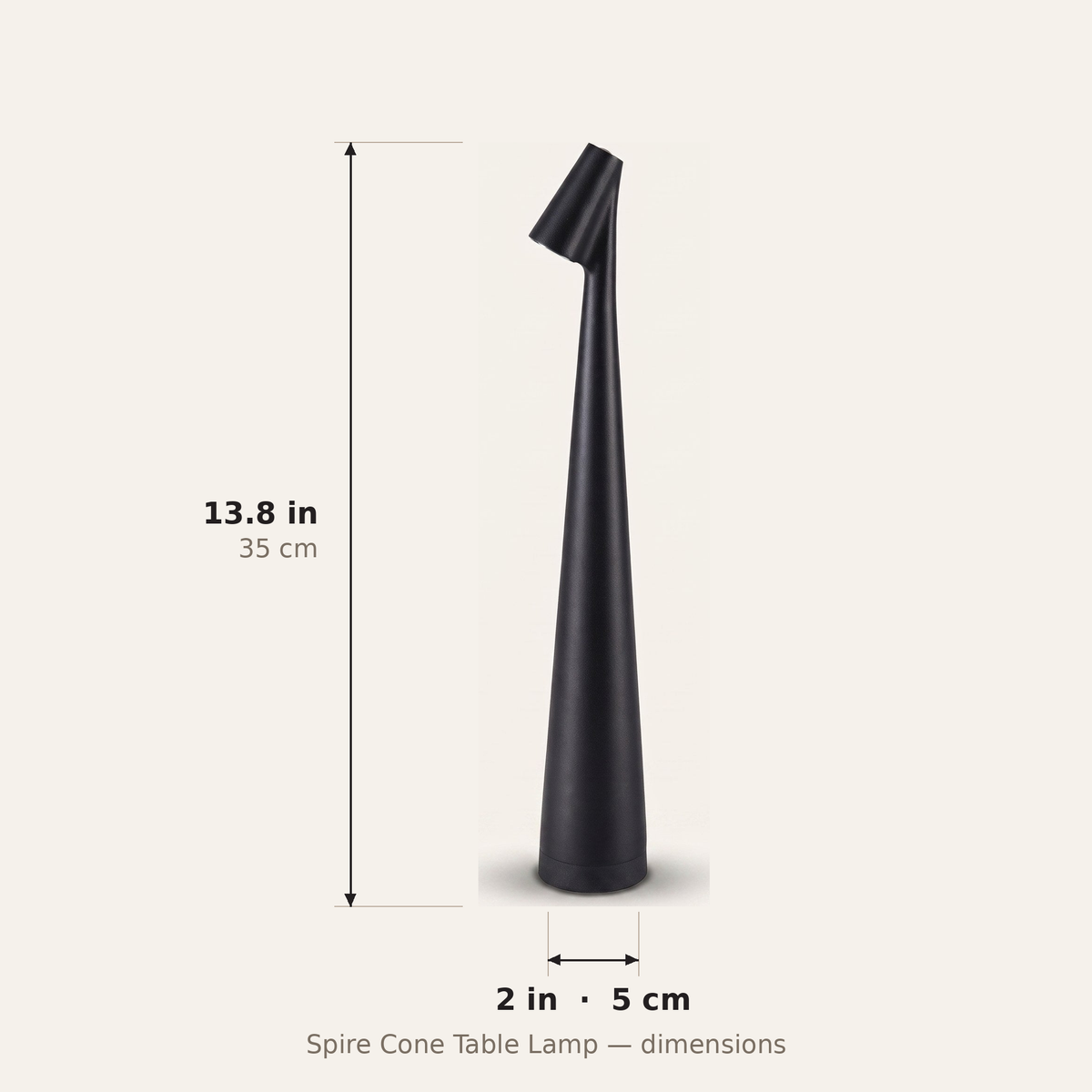 Spire Cone Table Lamp — dimensions diagram