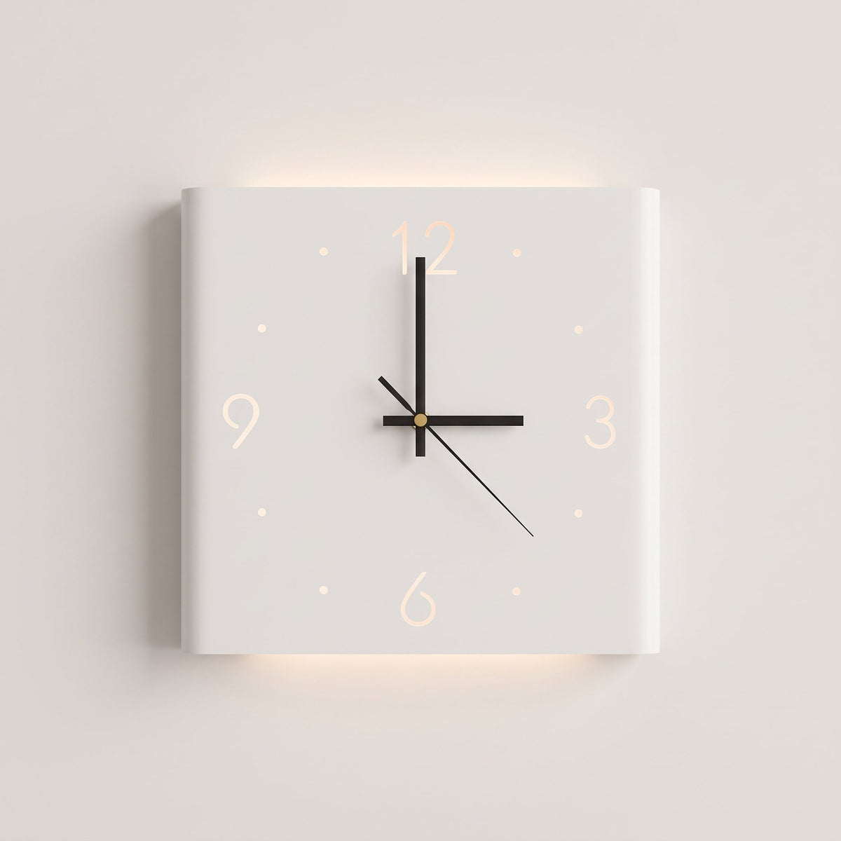 Glow Wall Clock Lamp — White Single Sided