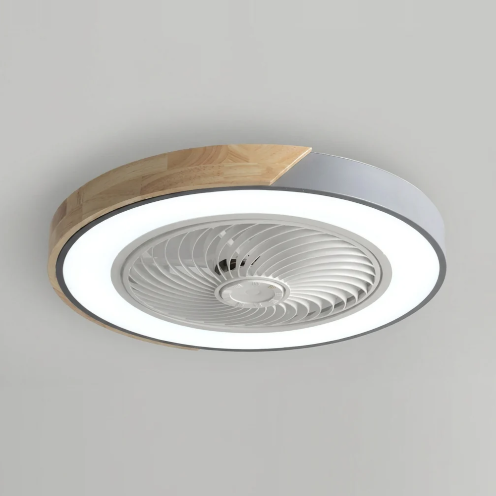Bladeless flush mount ceiling fan - Gray round finish