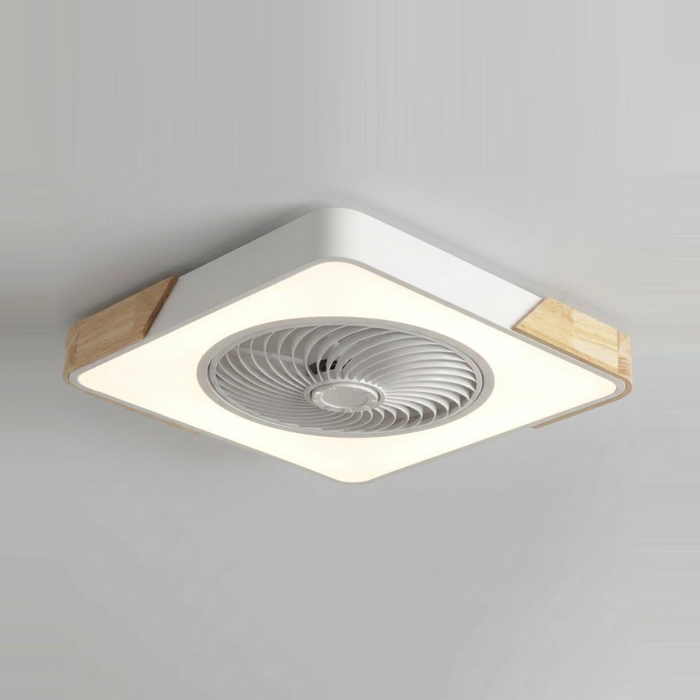 Bladeless flush mount ceiling fan - White square finish