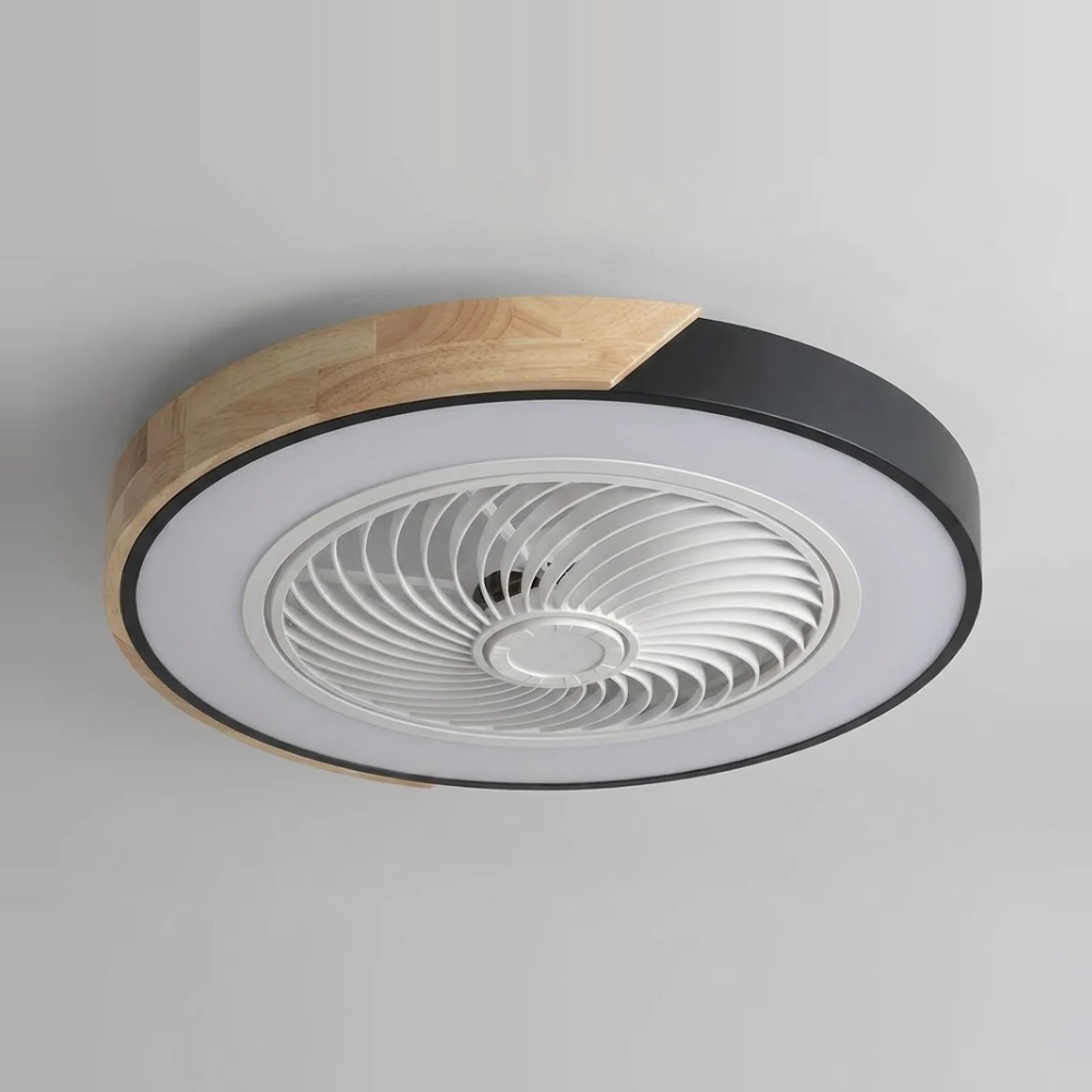 Bladeless flush mount ceiling fan - Black round finish