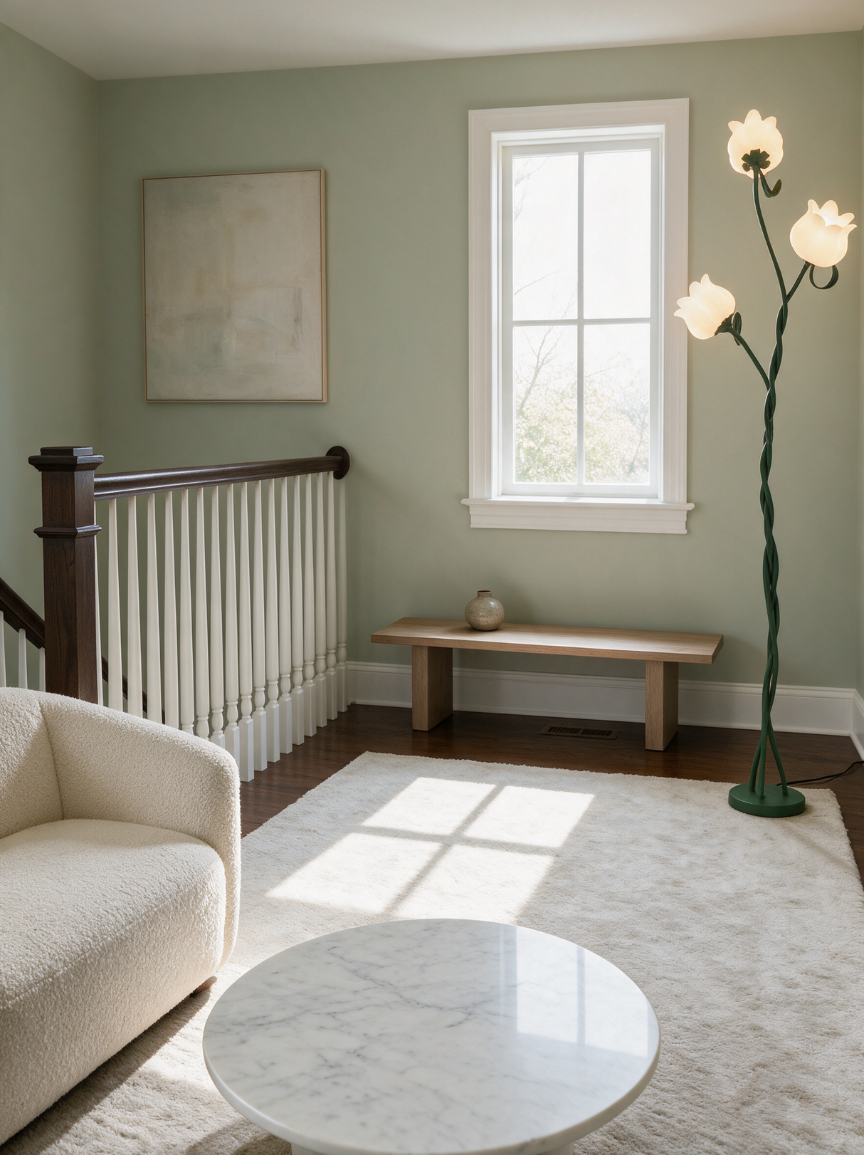 Bloom Twist Floor Lamp — staircase console lifestyle