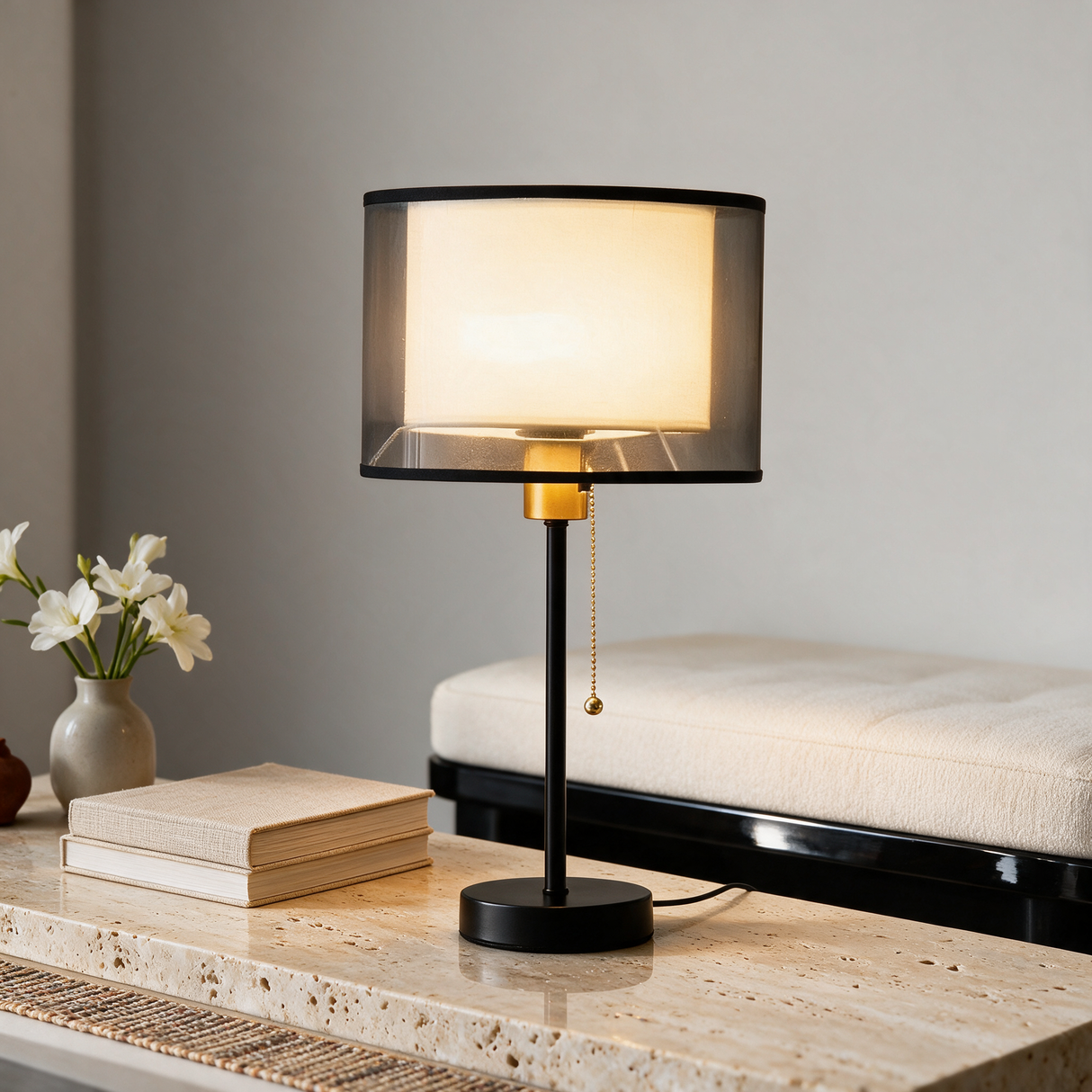 Milan Double-Shade Table Lamp — counter lifestyle