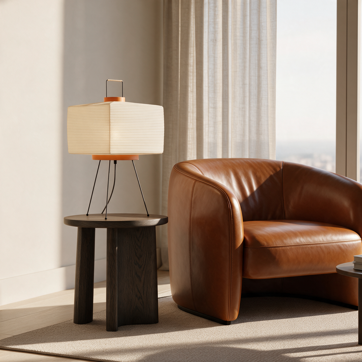 Origami Washi Table Lamp — armchair nook lifestyle