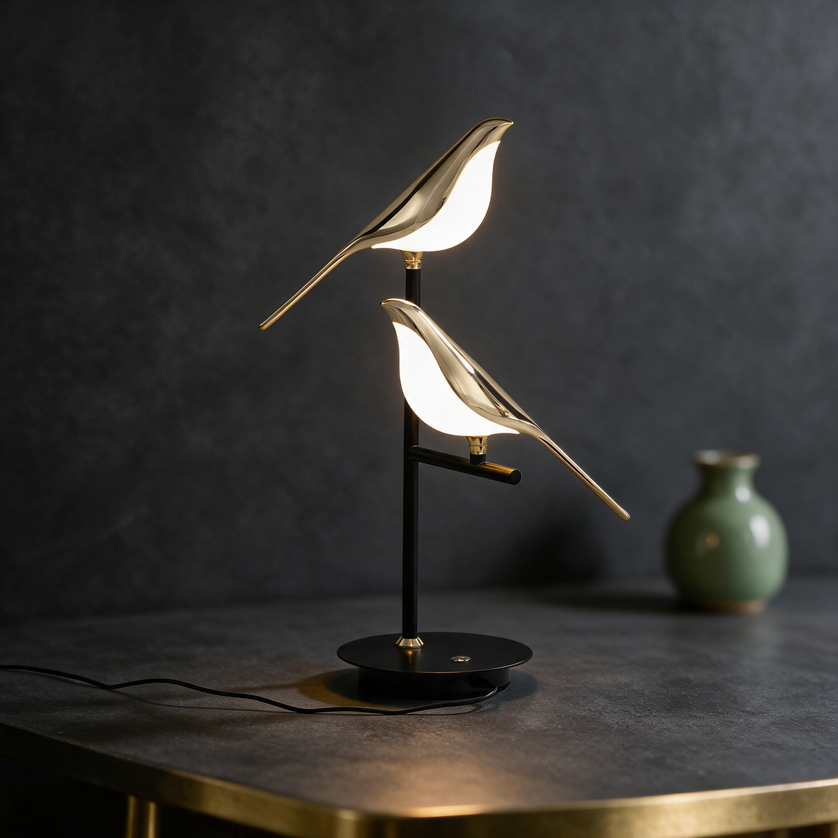 Nordic Bird Table Lamp — side table lifestyle
