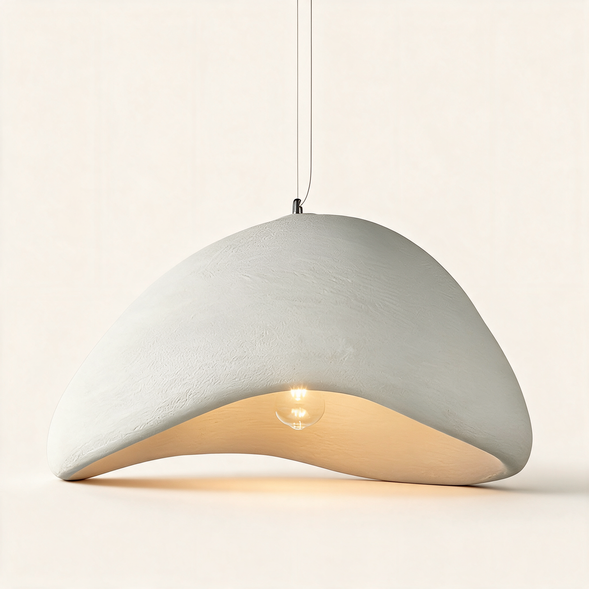 Nara Dome Pendant Light — Angled Ivory main