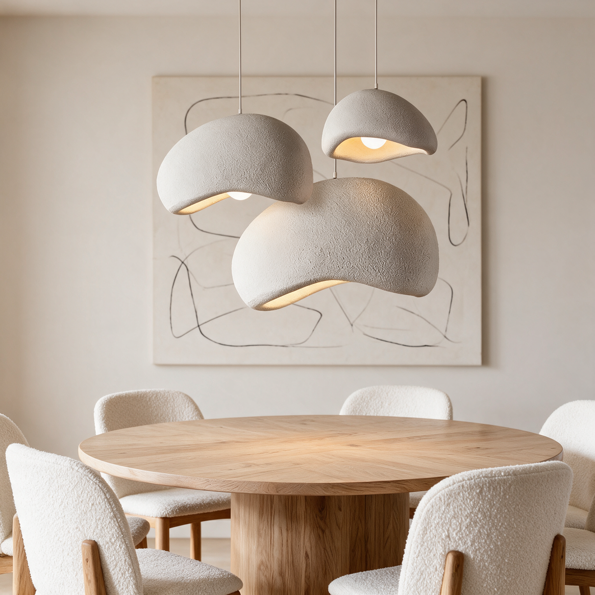 Nara Dome Pendant Light — round table lifestyle