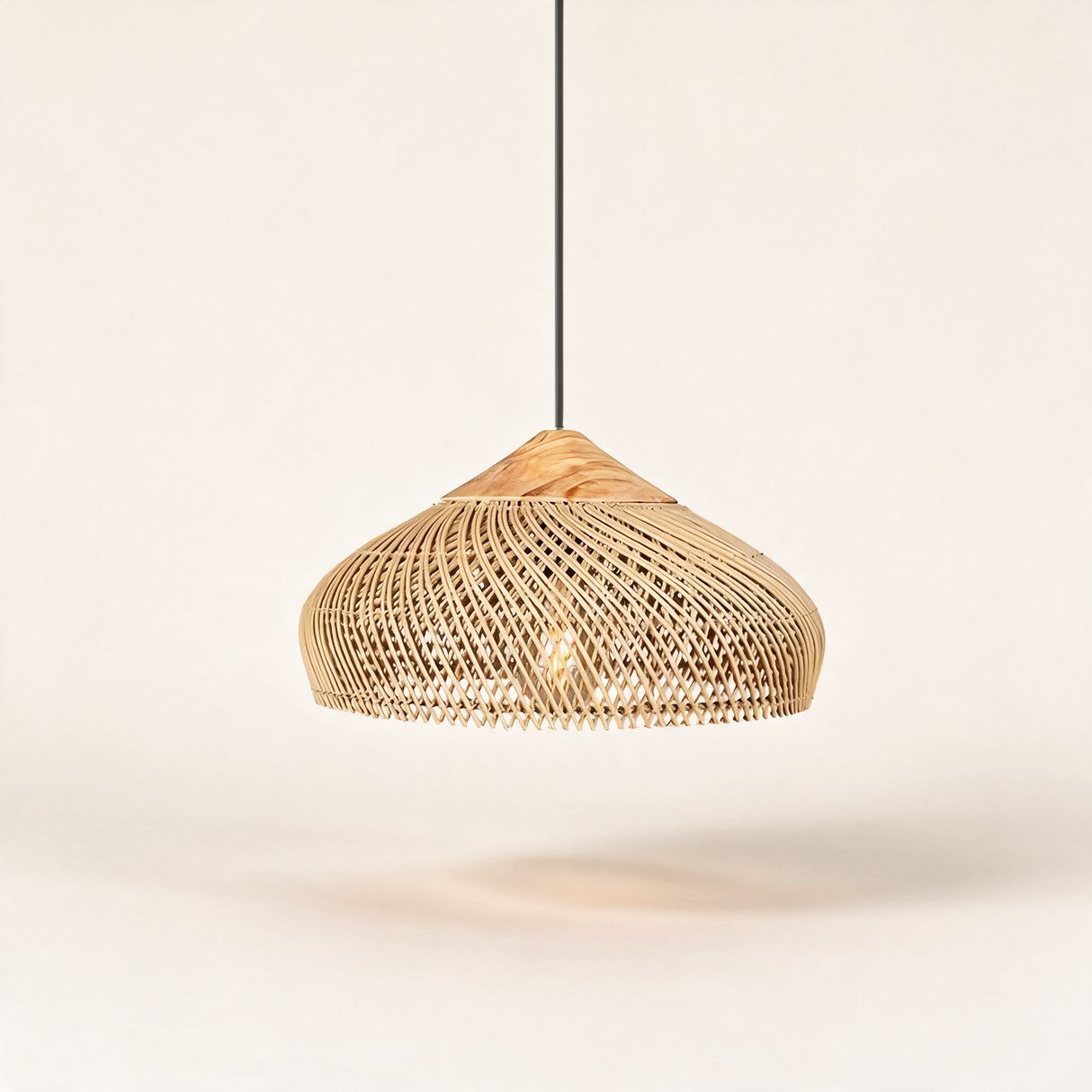 Java Rattan Pendant Light — Natural wood Natural rattan main Model B