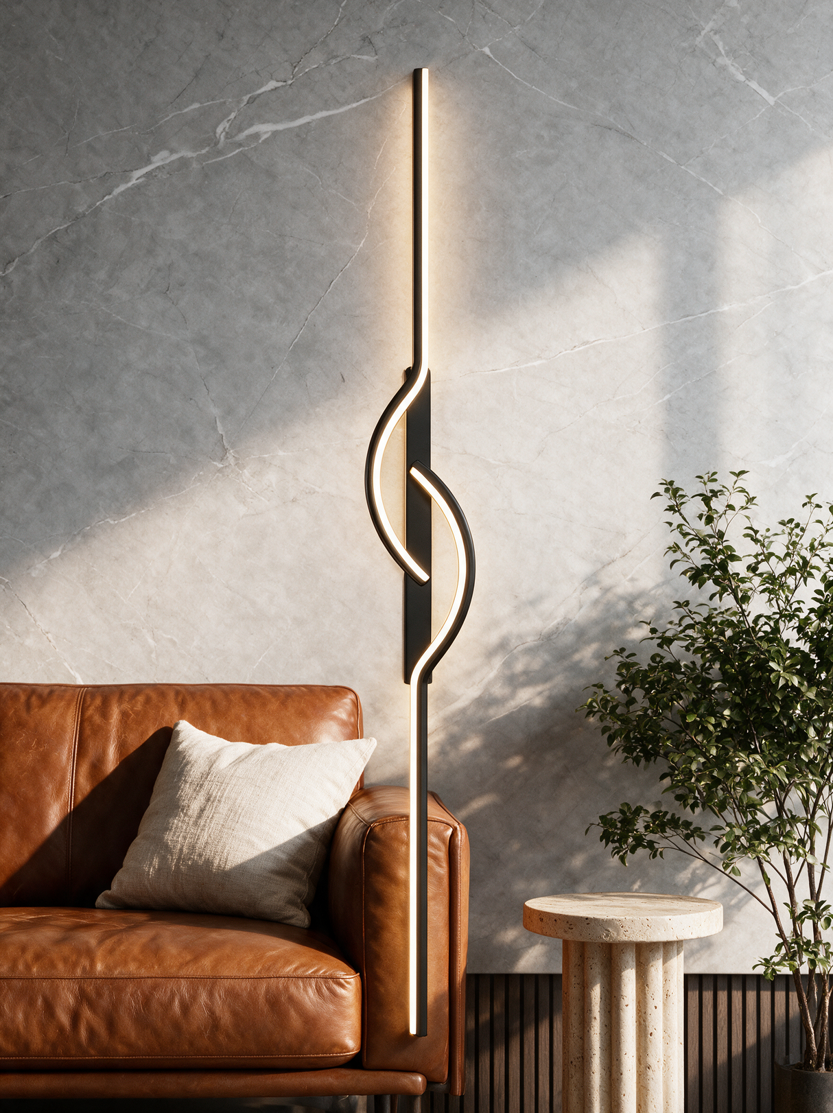 Halo Bar Wall Sconce - lifestyle image in living room