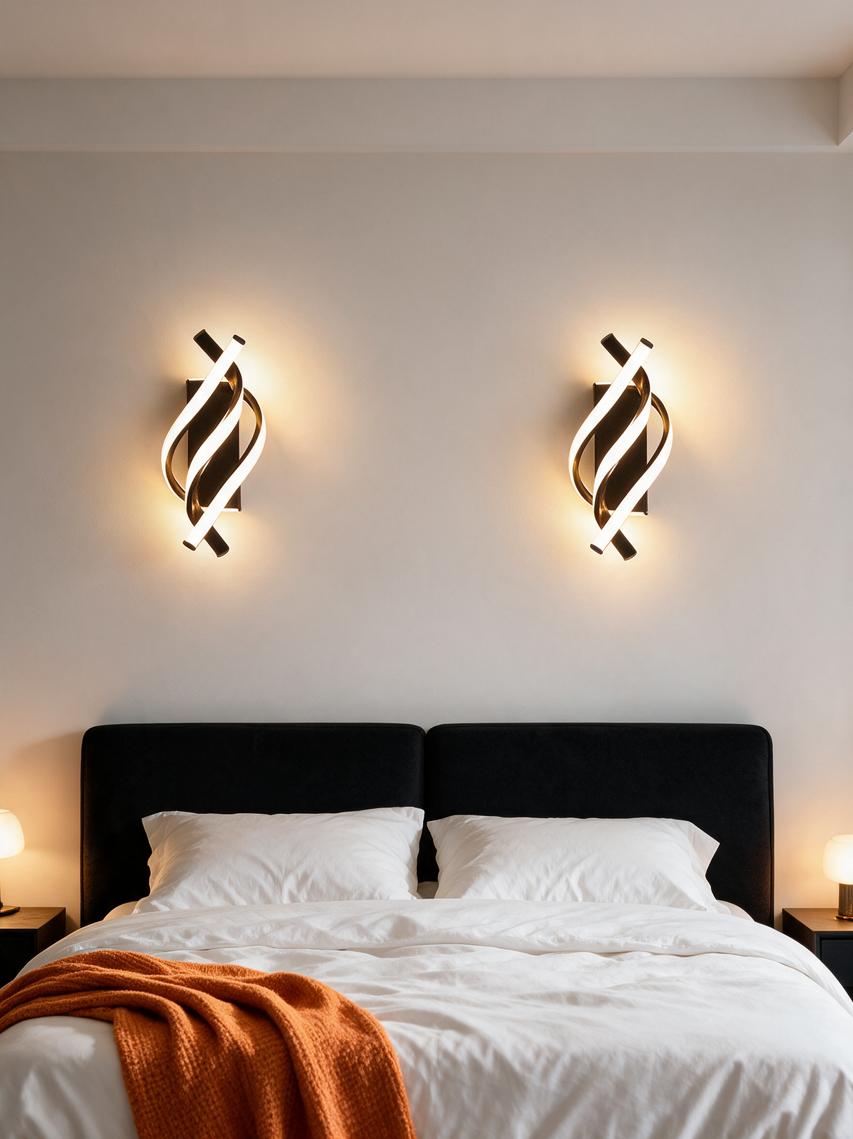 Spiral Wall Sconce - lifestyle image in bedroom