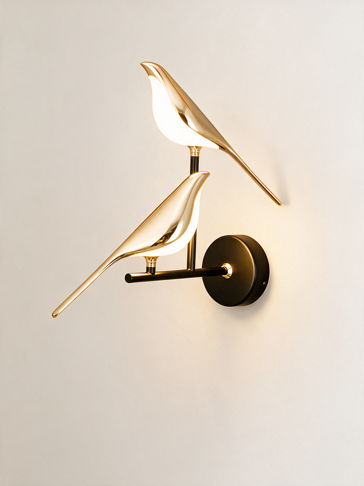 Perched Bird Wall Sconce - hero product shot (2-bird)