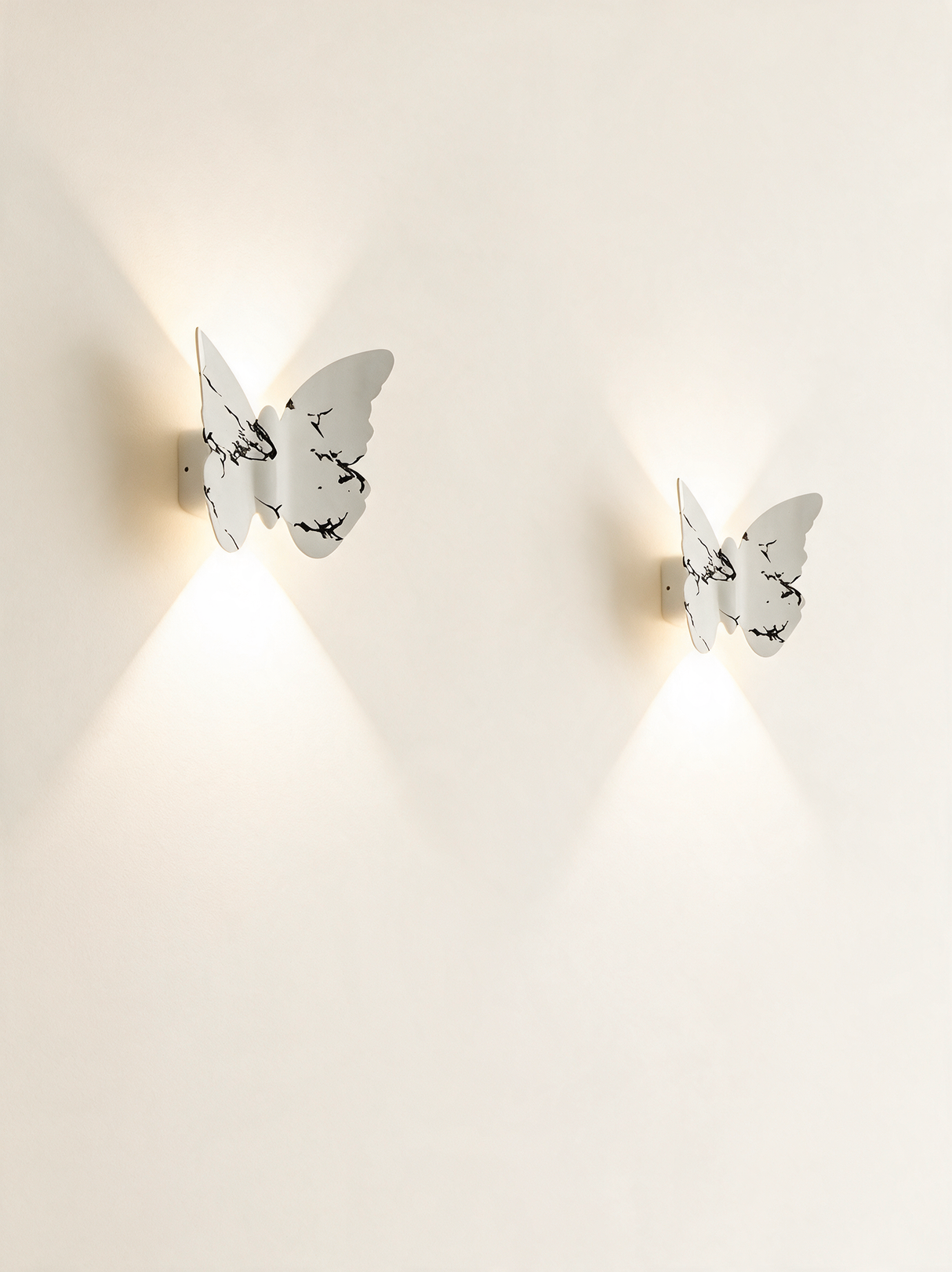 Aurelia Silhouette Wall Sconce - hero product shot (butterfly, black white)