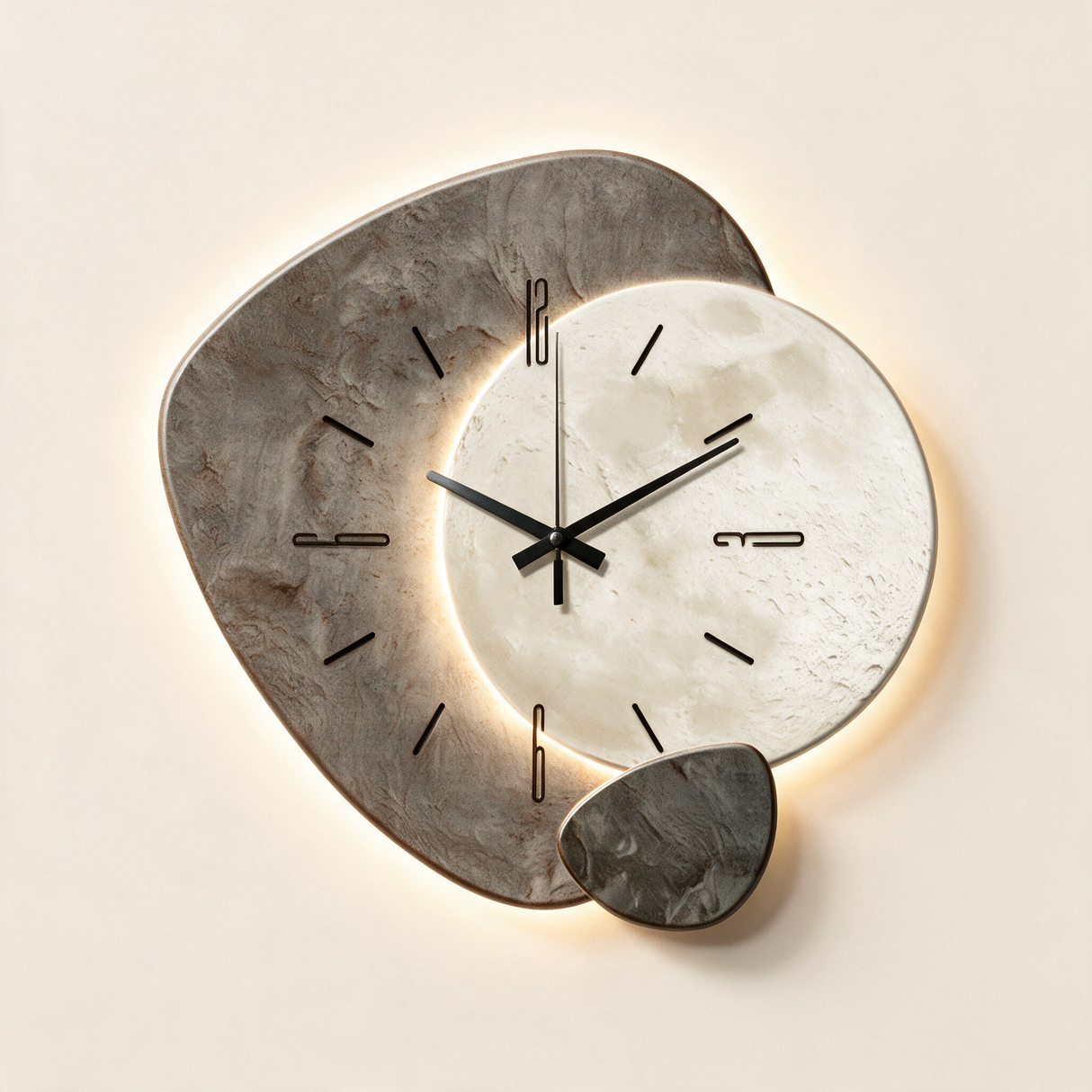 Eclipse Stone Wall Clock - hero product shot (Model C)
