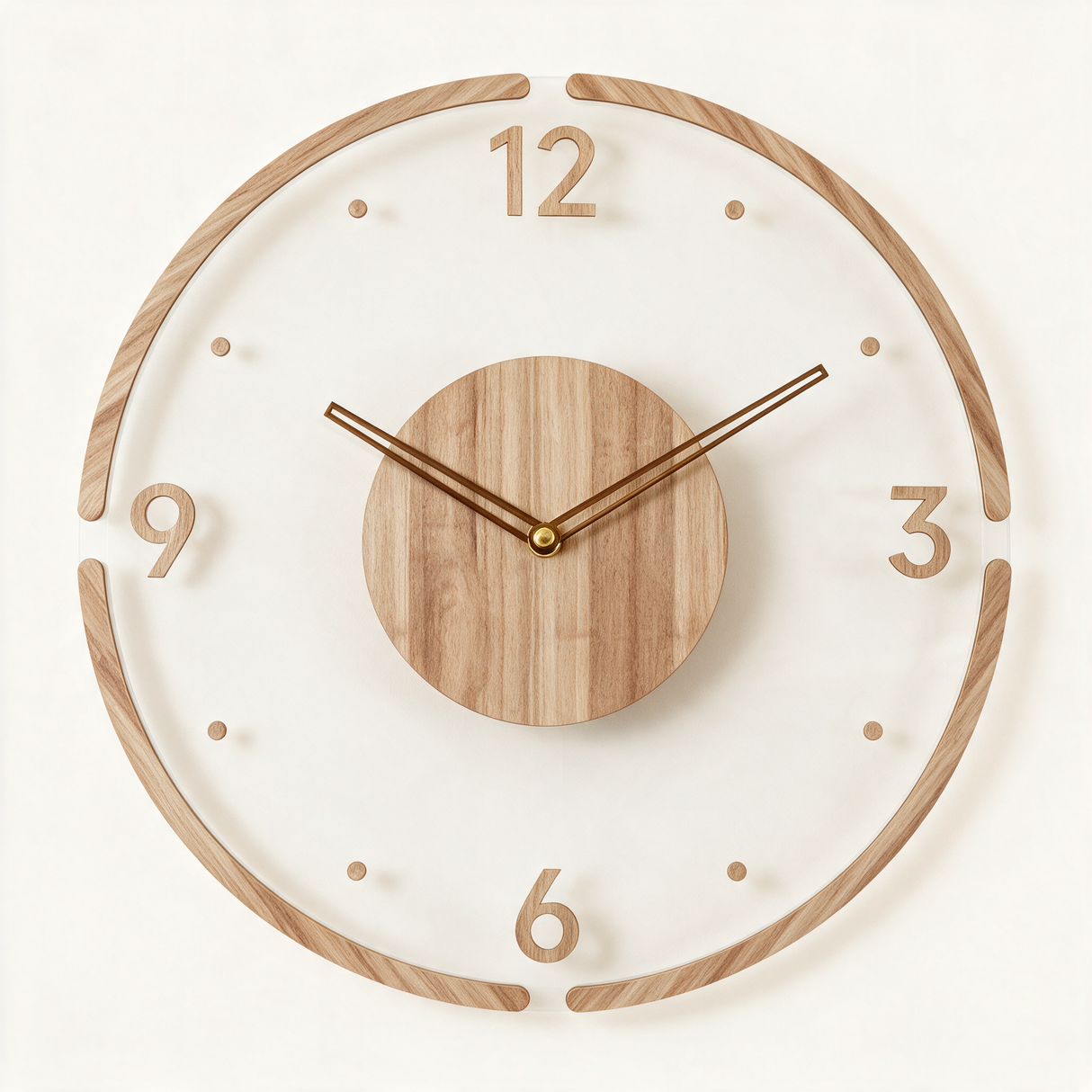 Hollow Minimalist Wall Clock - hero product shot (With Frame)