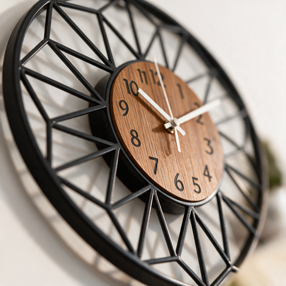 Prism Lattice Wall Clock - macro detail shot