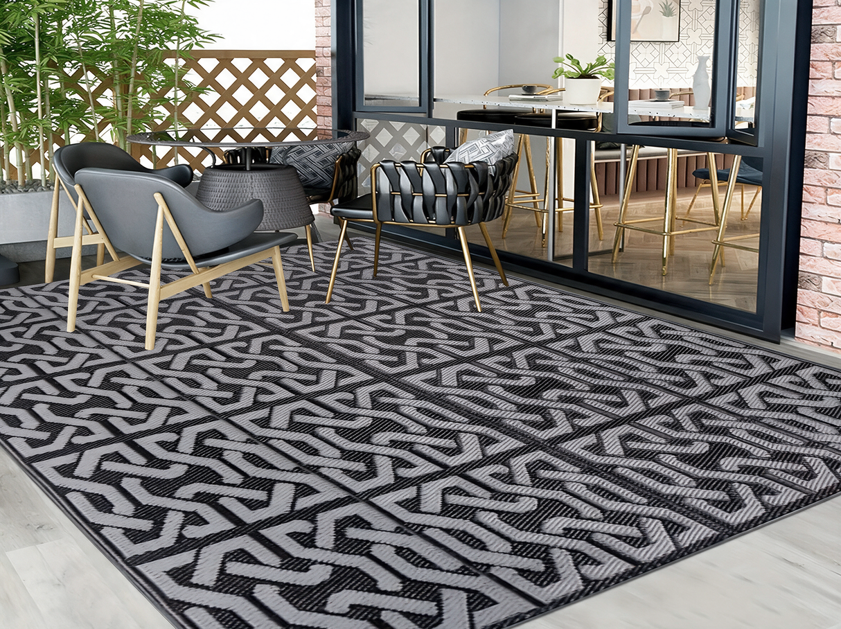 Drift Geometric Outdoor Rug lifestyle