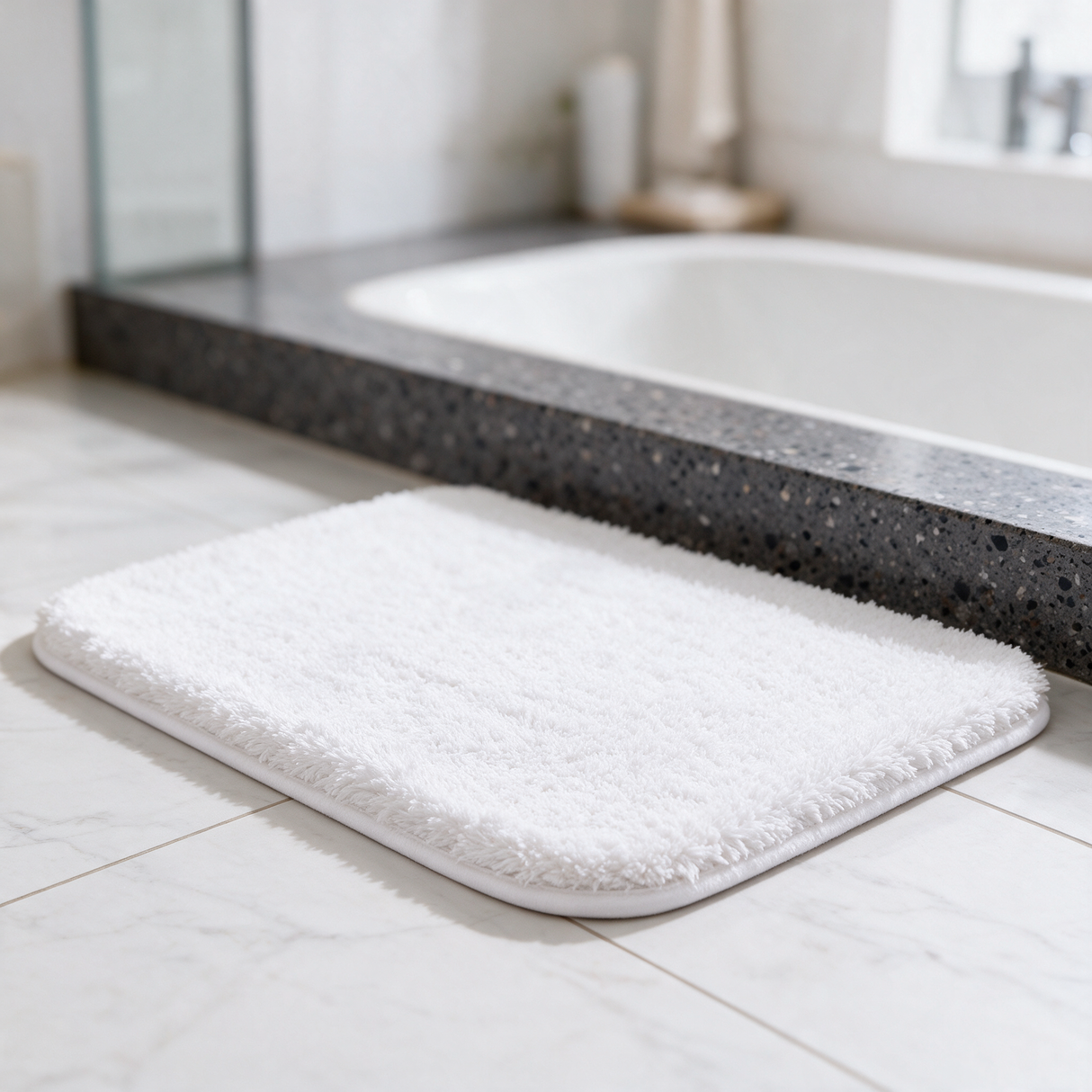Plush Retreat Bath Rug - White