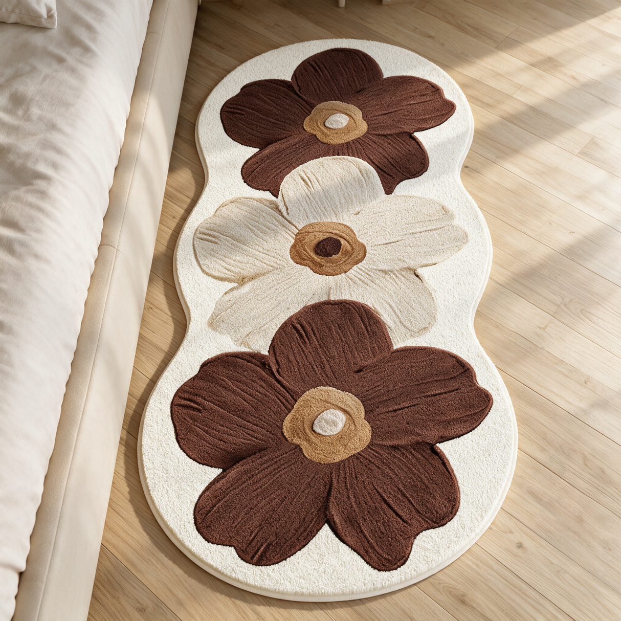 Bloom Floral Area Rug - Brown