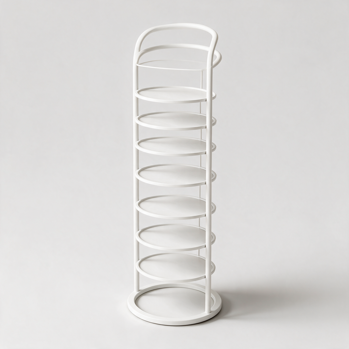 Vertex Round Shoe Rack - White
