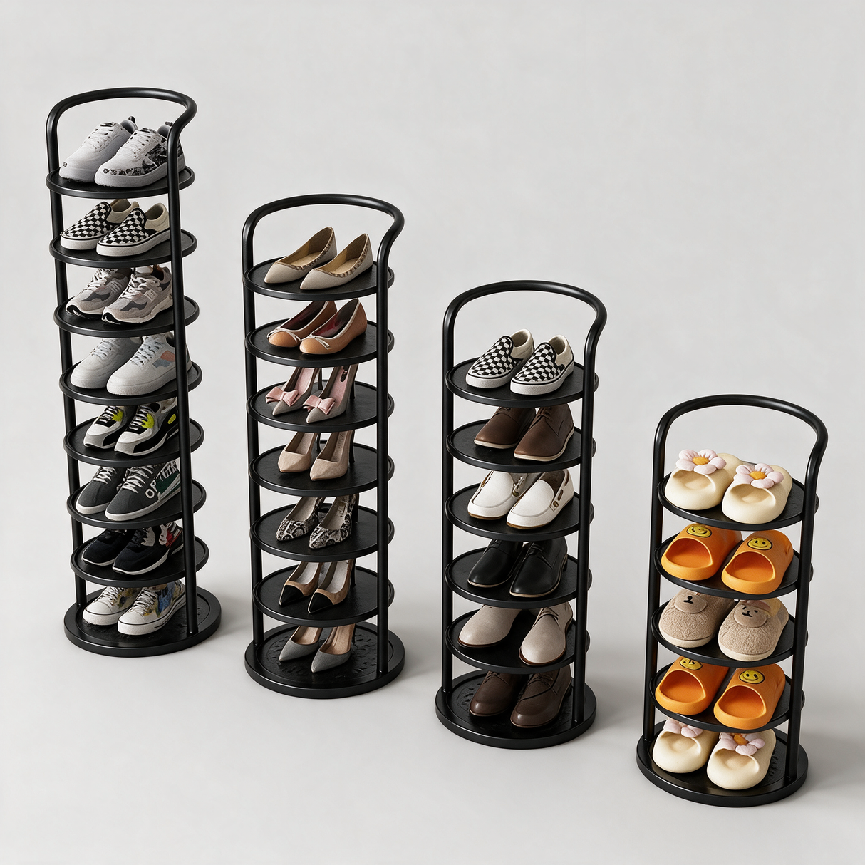 Vertex Round Shoe Rack - Black
