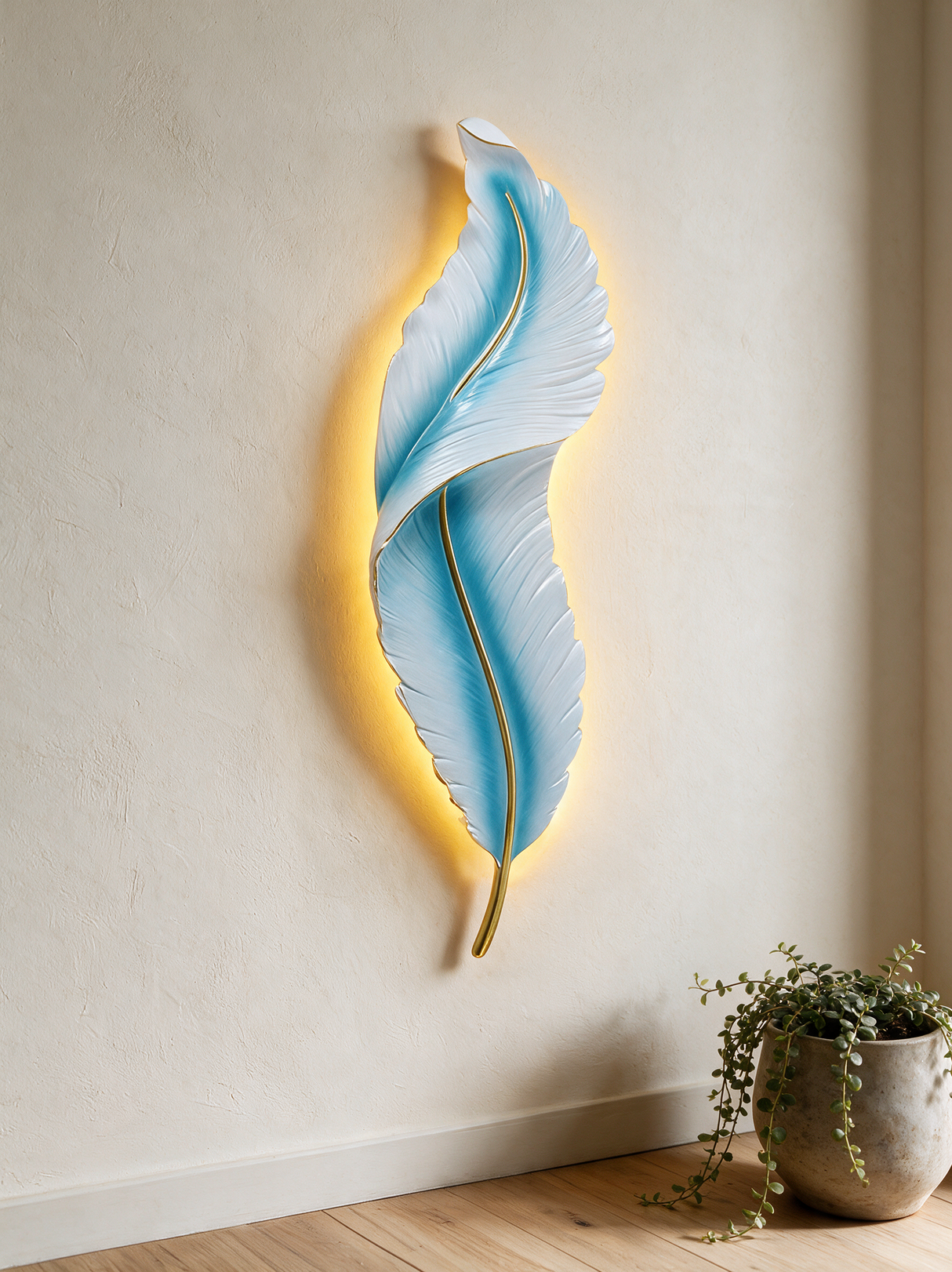 Elegant Feather Wall Light