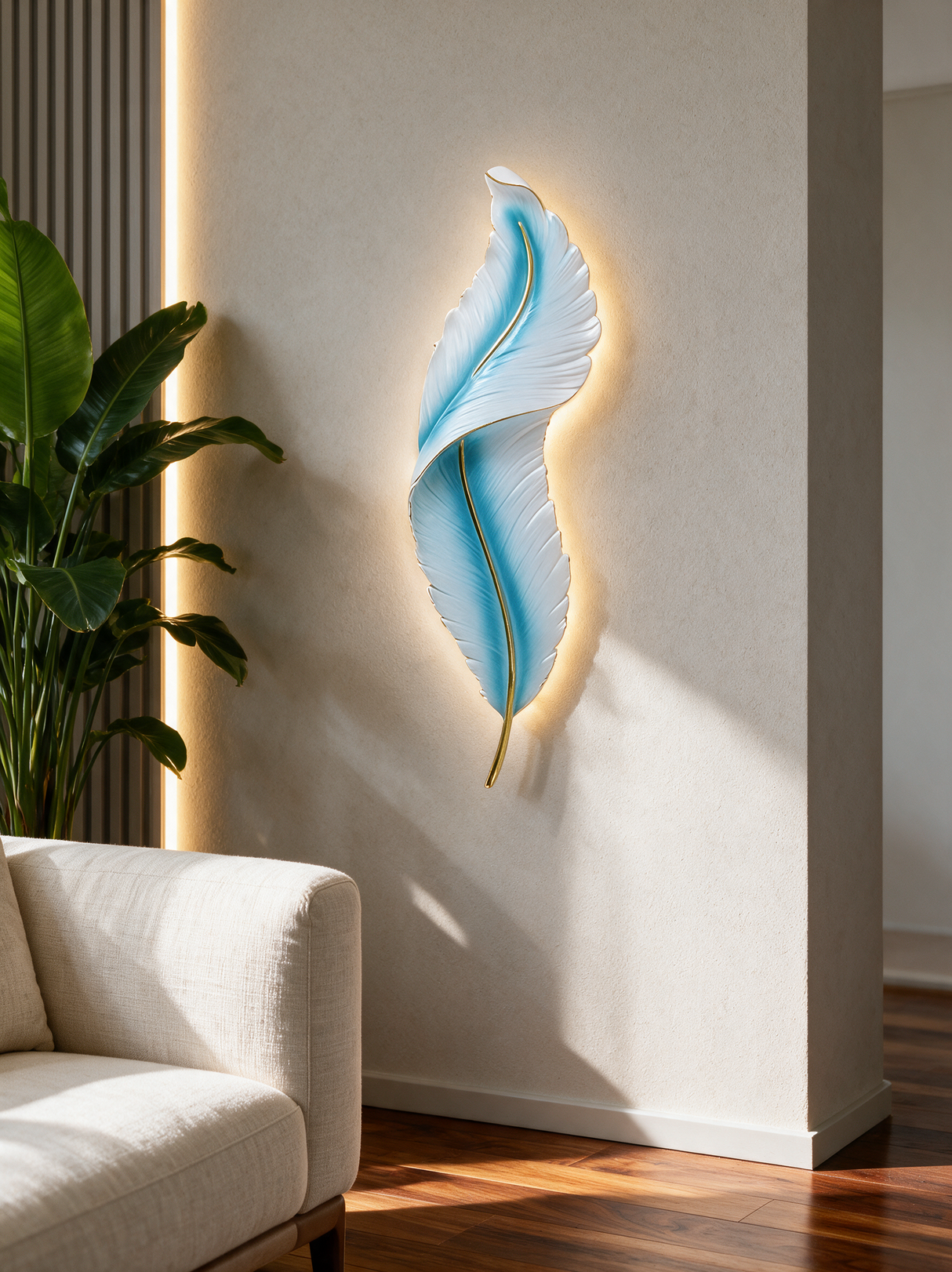 Elegant Feather Wall Light