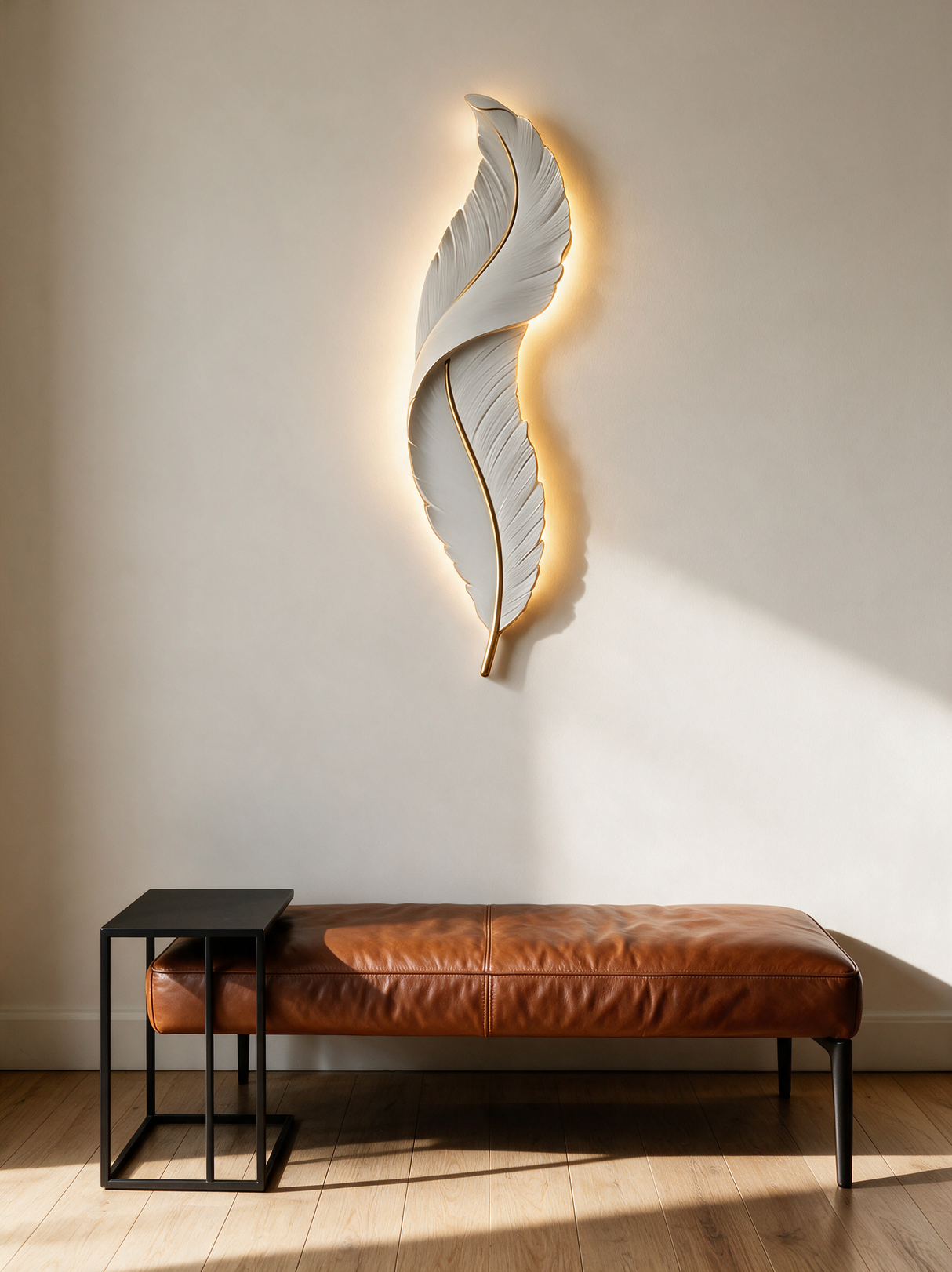 Elegant Feather Wall Light