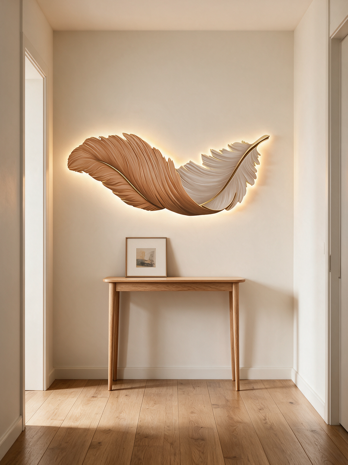 Art Deco Feather Wall Sconce