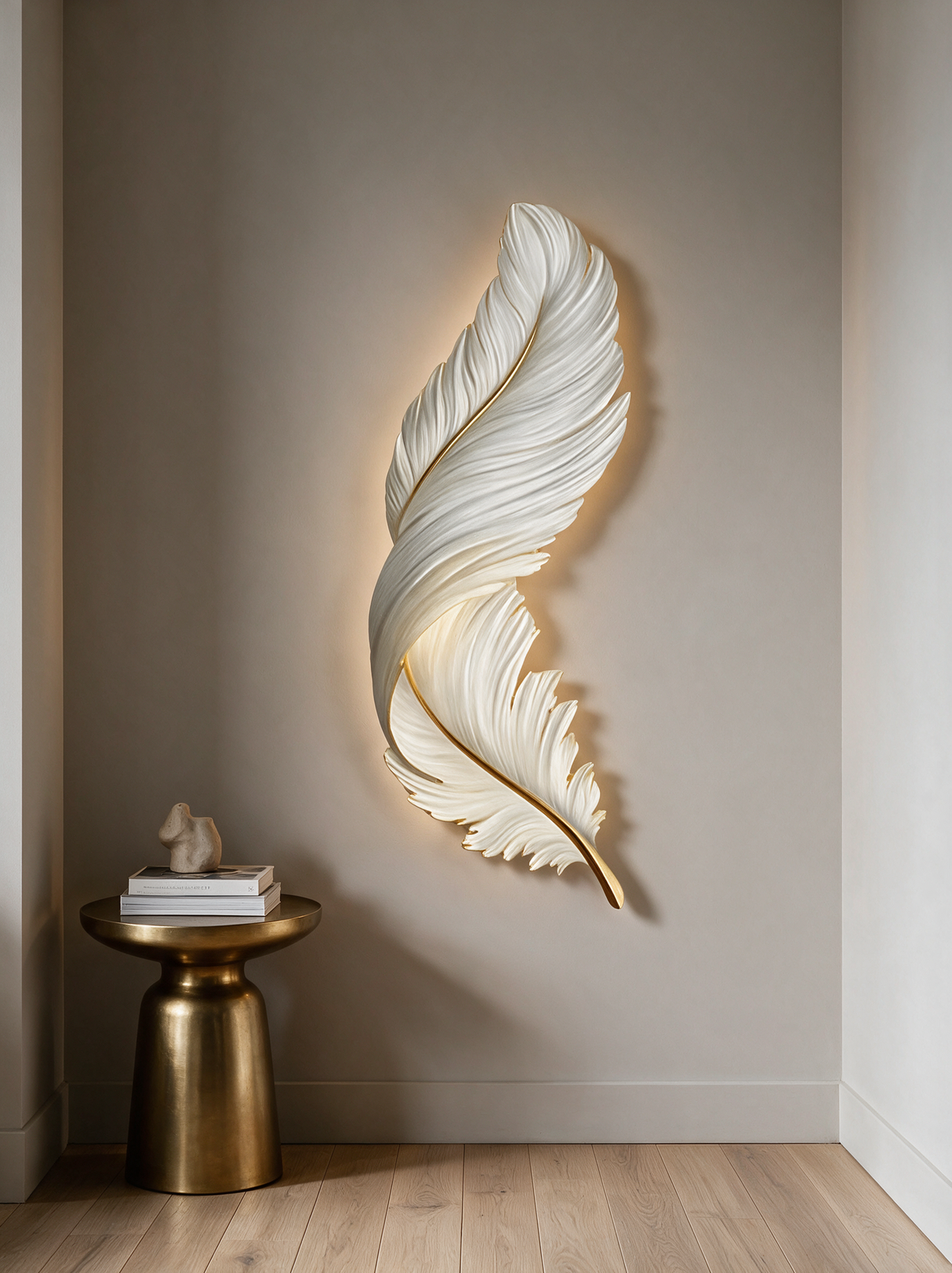 Art Deco Feather Wall Sconce
